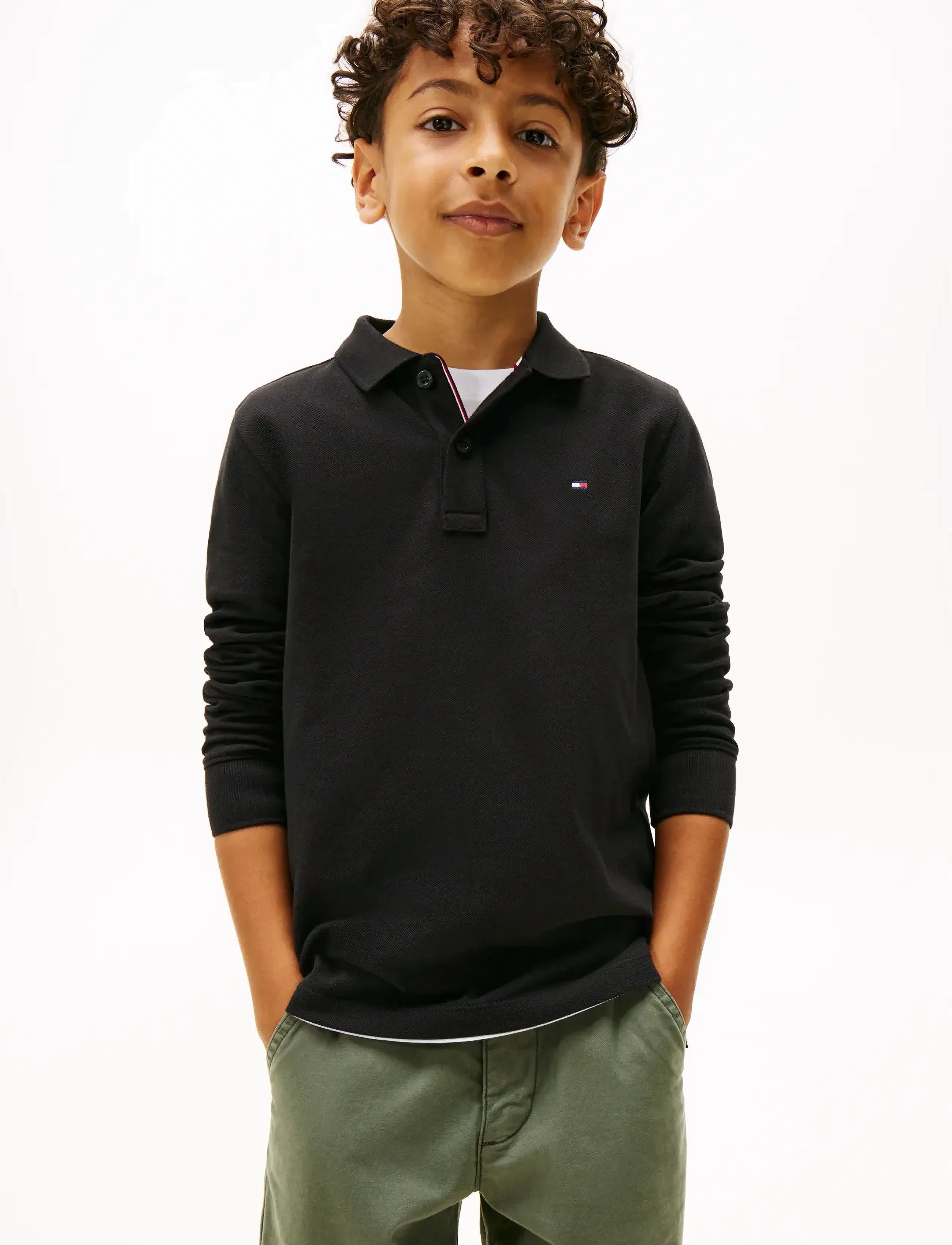 Tommy Hilfiger REG POLO LS - Polo krekli - BLACK / black