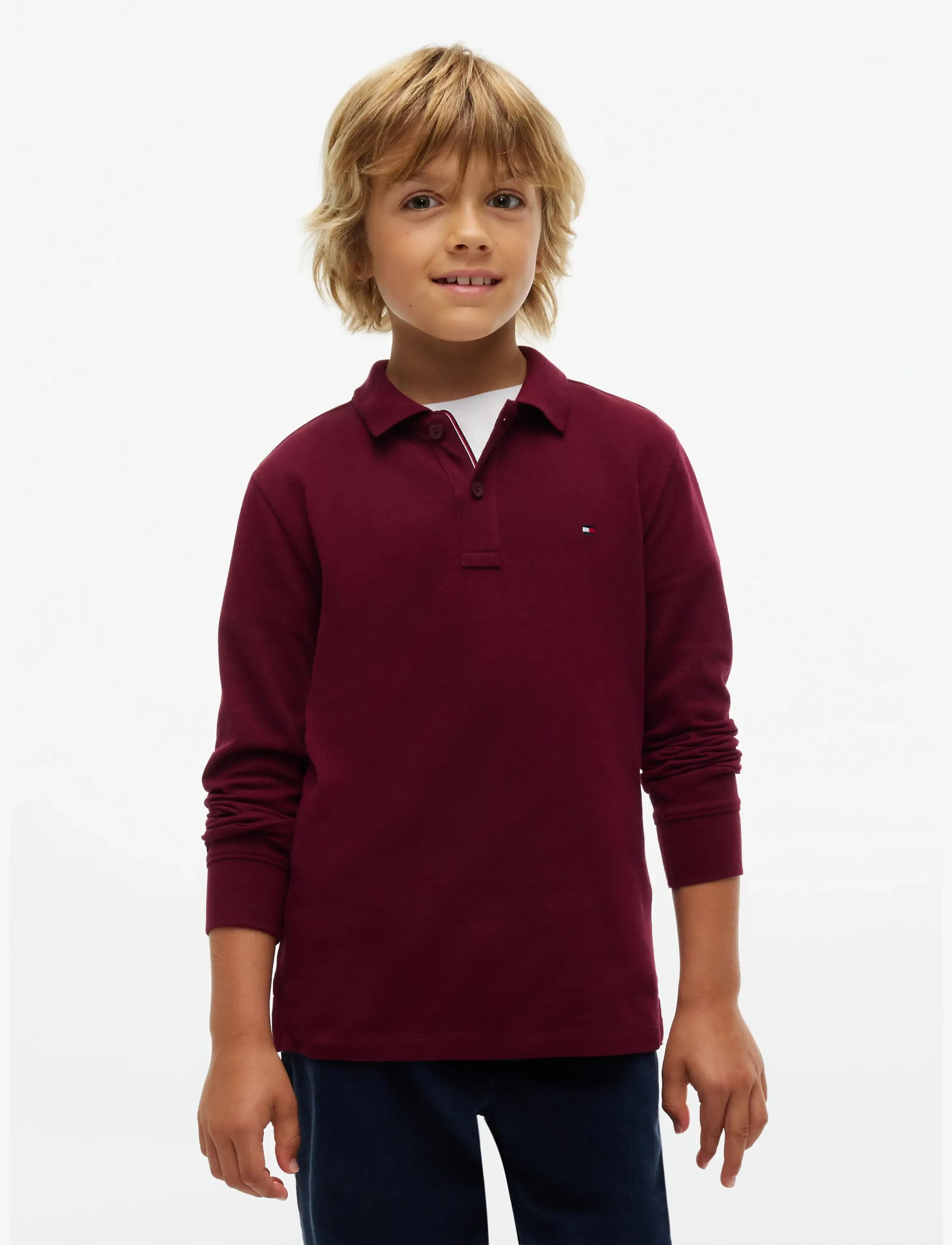 Tommy Hilfiger REG POLO LS - Yläosat - BURGUNDY / burgundy