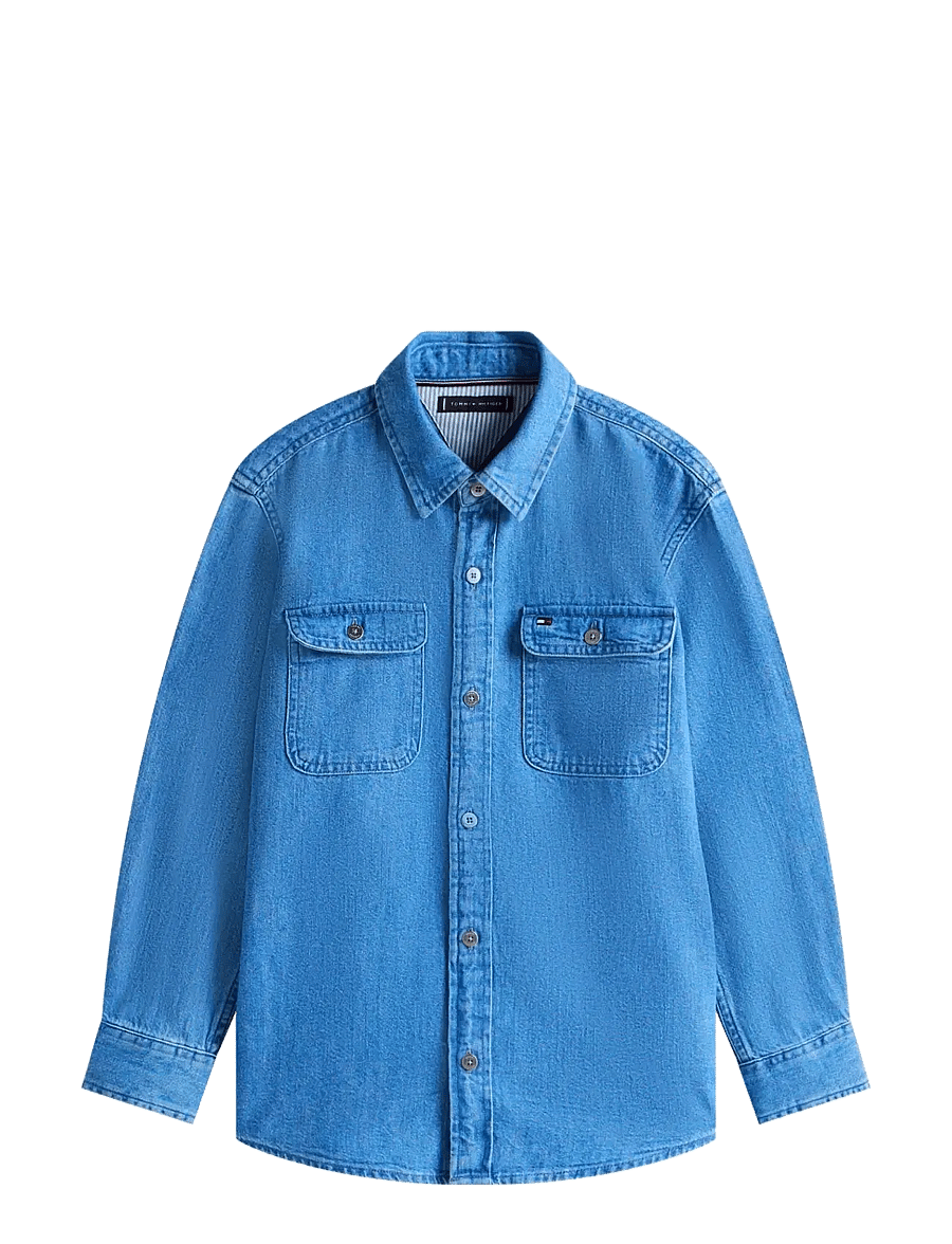 Tommy Hilfiger - MID BLUE DENIM SHIRT LS - langärmlige hemden - denim medium blue - 1