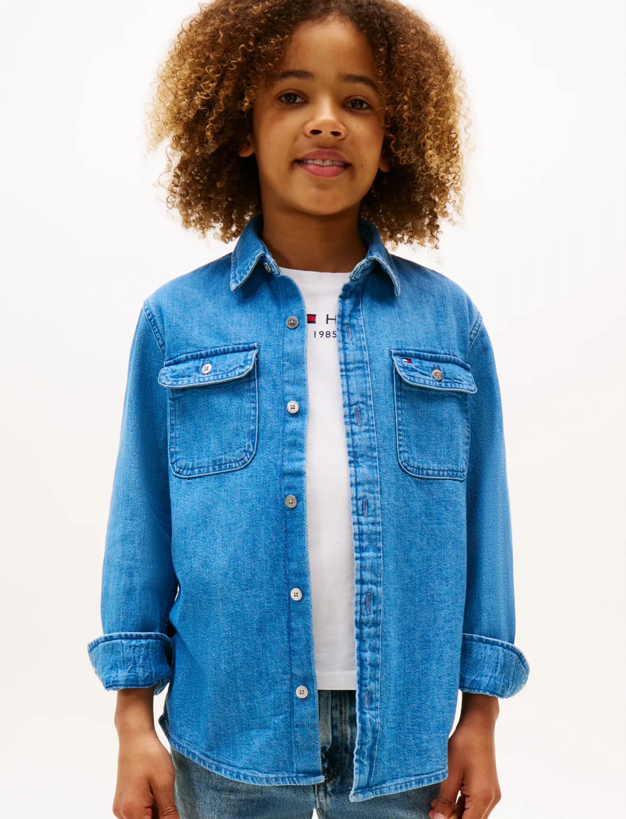 Tommy Hilfiger MID BLUE DENIM SHIRT LS - Tøj - DENIM MEDIUM BLUE / blue