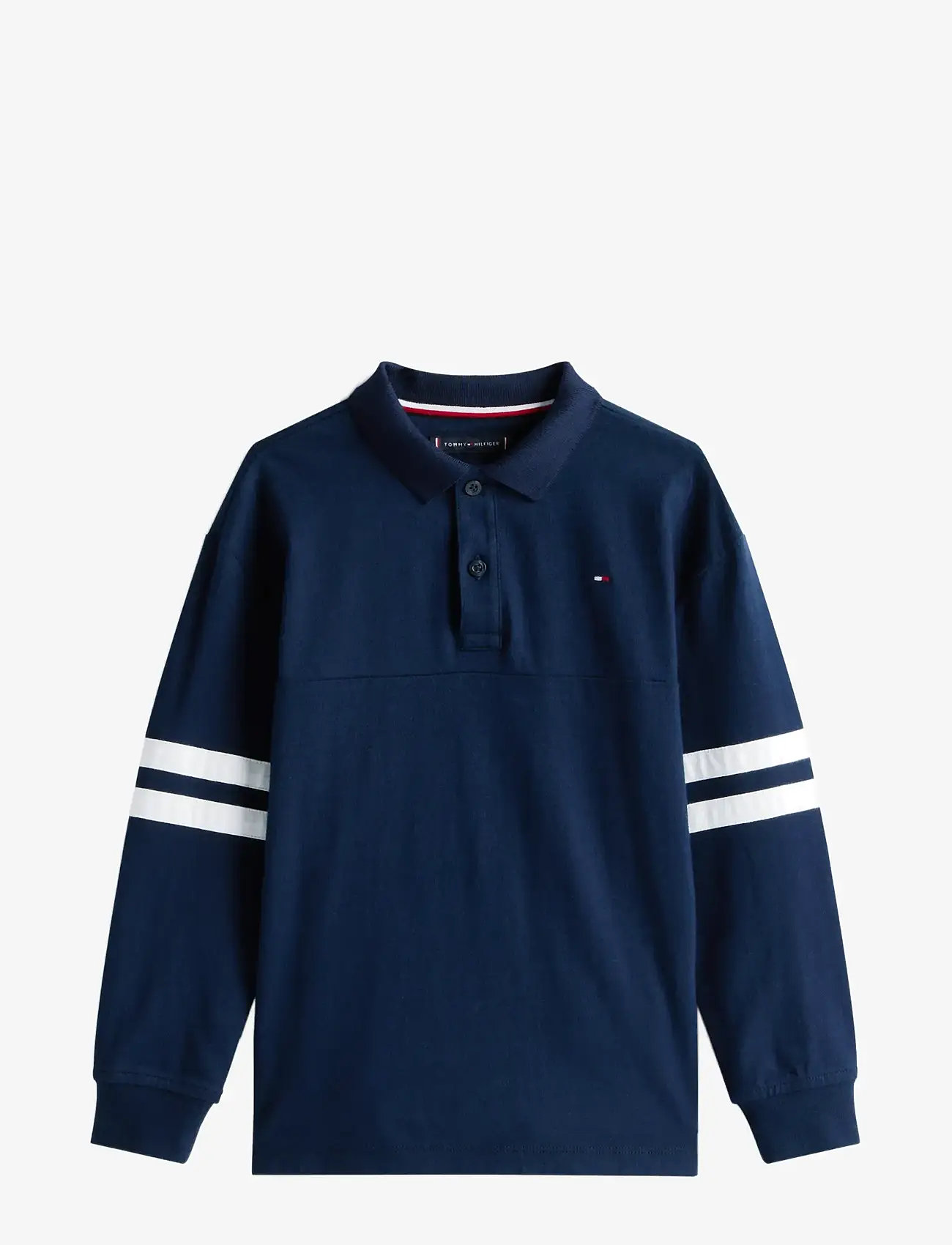Tommy Hilfiger - TH MIXED GRAPHIC POLO LS - long-sleeved polos - dark night navy - 1