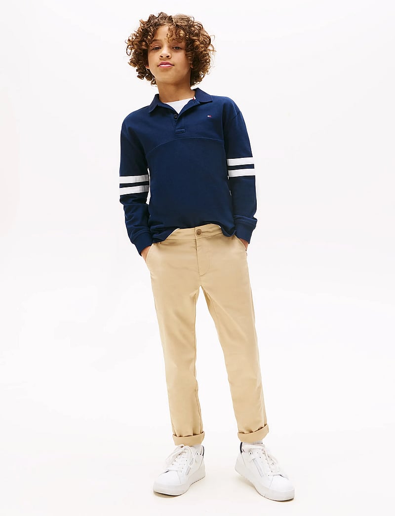 Tommy Hilfiger - TH MIXED GRAPHIC POLO LS - long-sleeved polos - dark night navy - 2