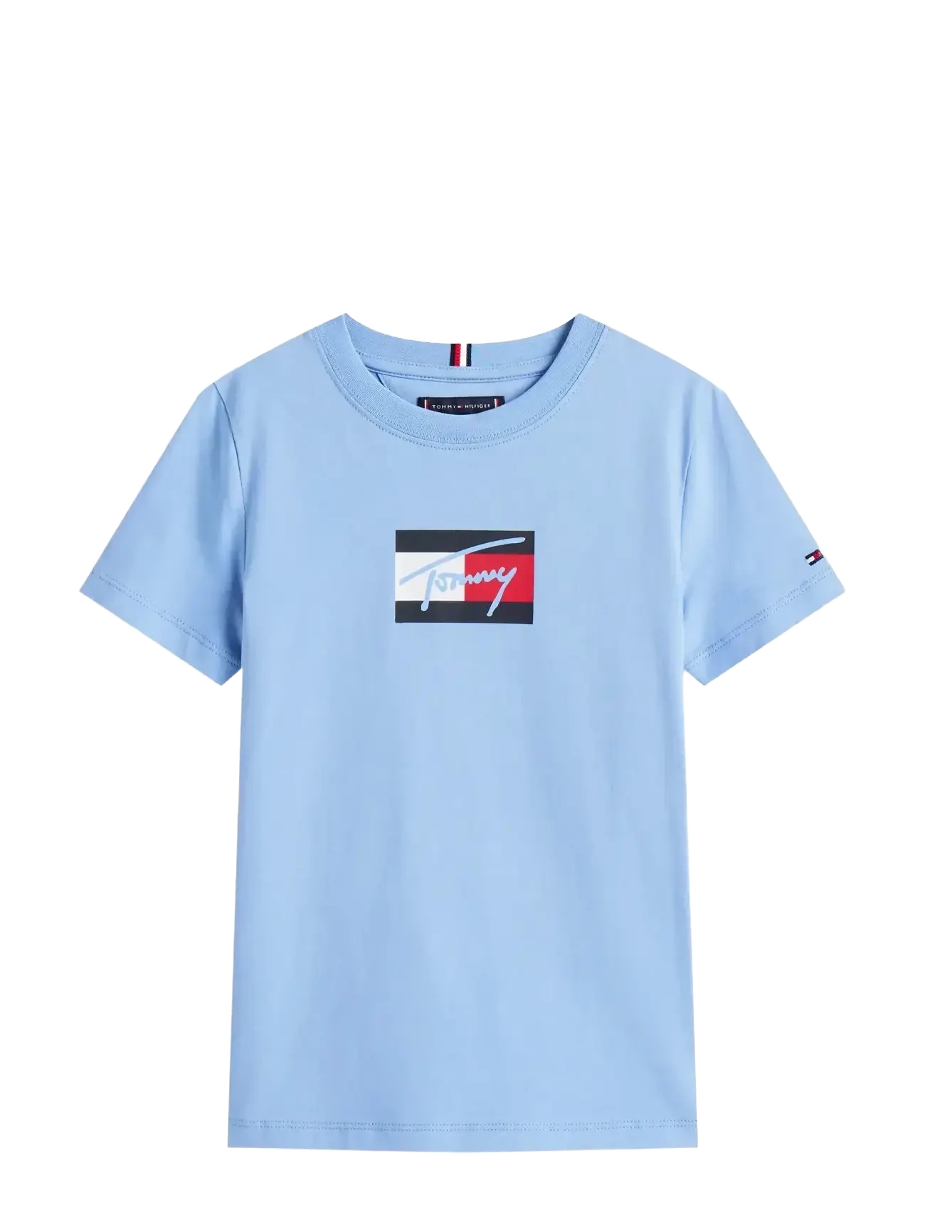 Tommy Hilfiger - TOMMY SCRIPT FLAG PRINT TEE SS - cloudy blue - 1