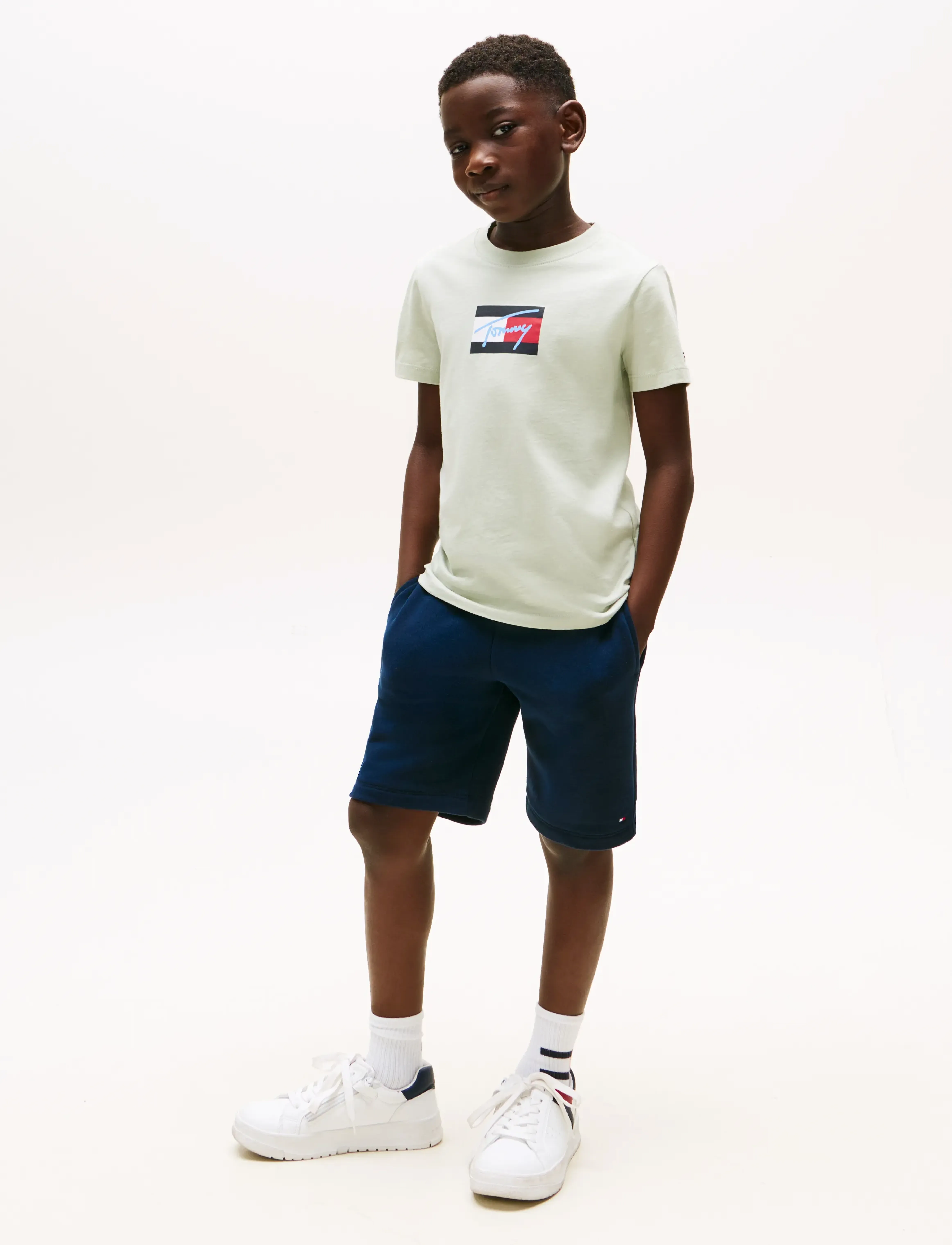 Tommy Hilfiger - TOMMY SCRIPT FLAG PRINT TEE SS - misty sage - 3