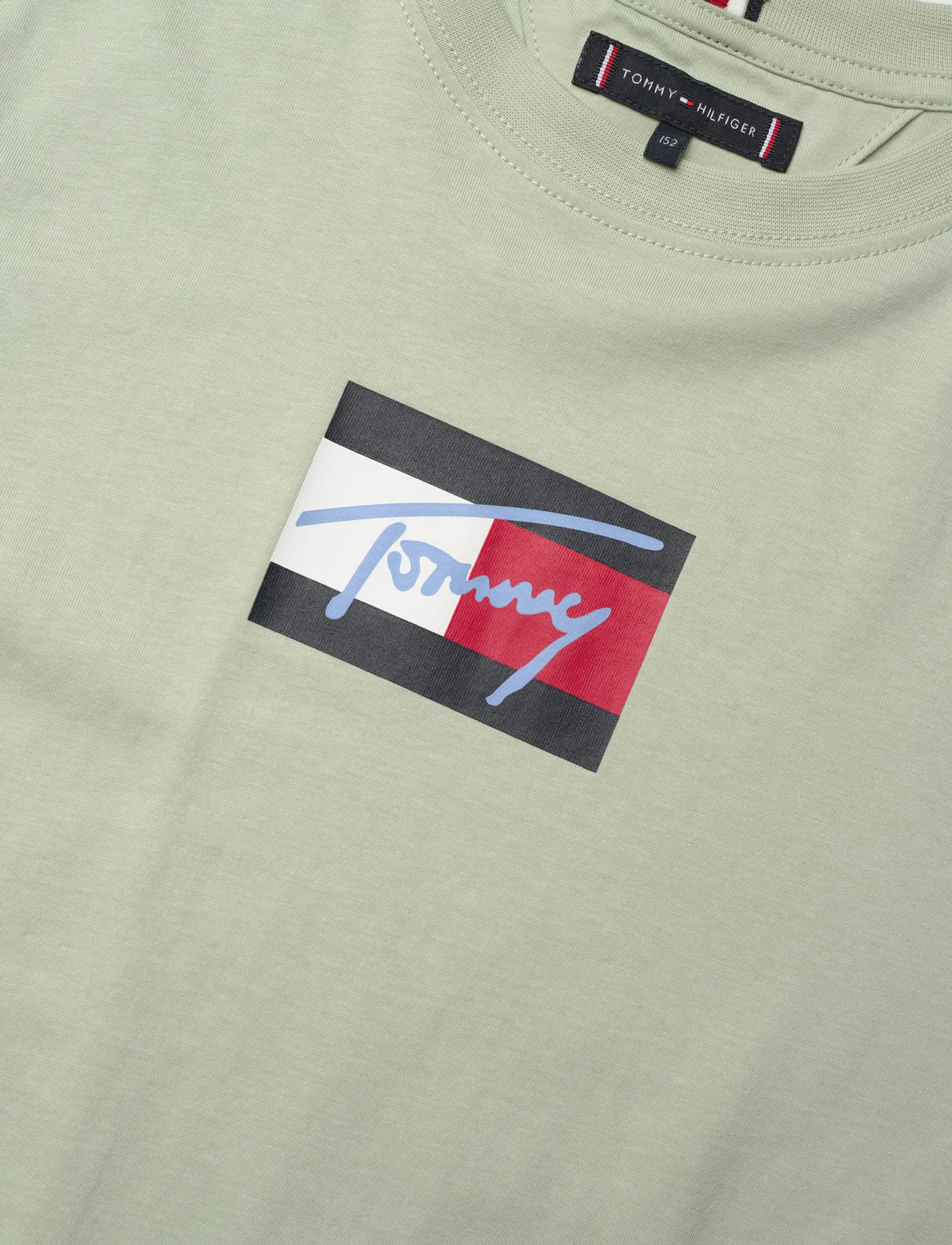 Tommy Hilfiger - TOMMY SCRIPT FLAG PRINT TEE SS - misty sage - 5