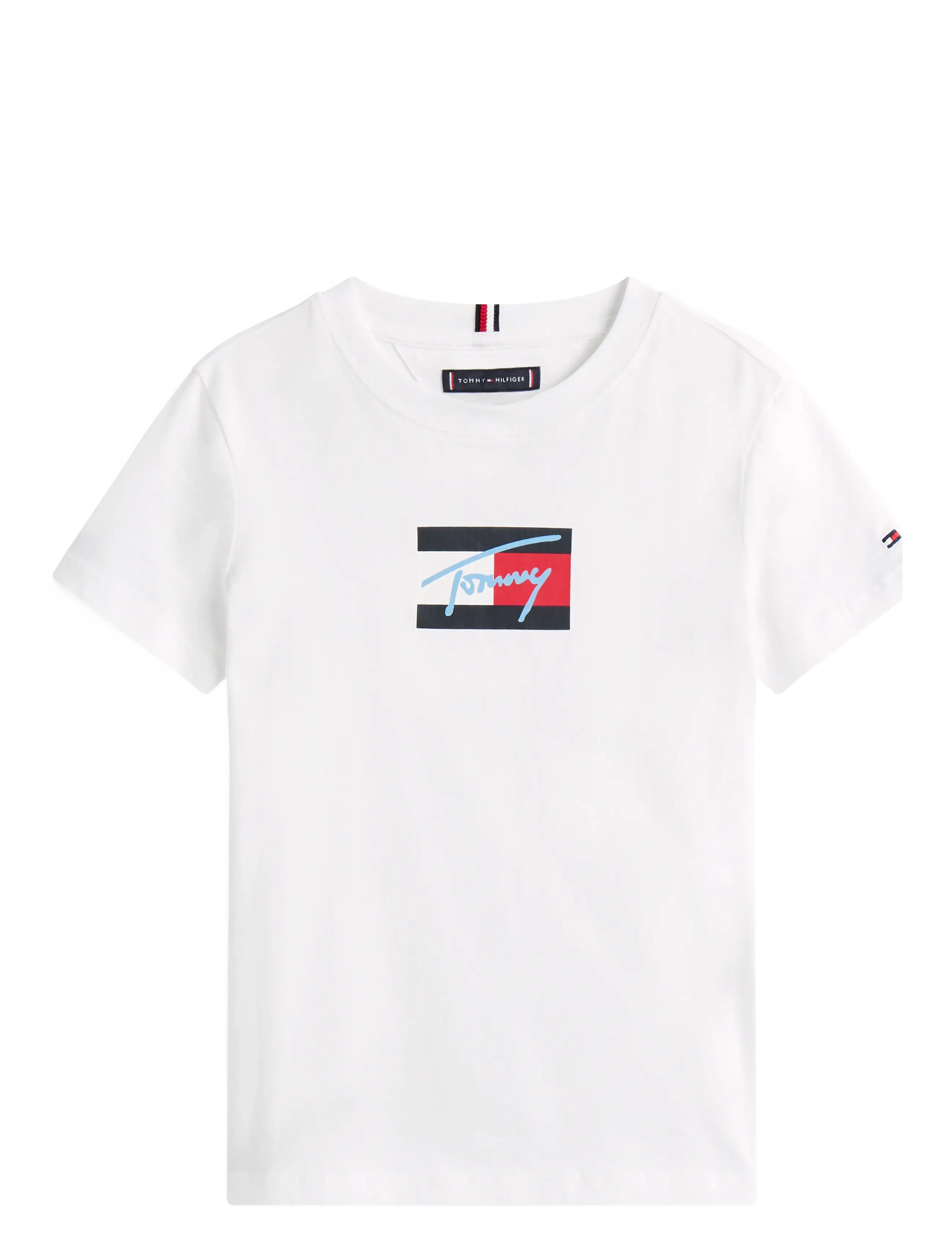 Tommy Hilfiger - TOMMY SCRIPT FLAG PRINT TEE SS - white - 1