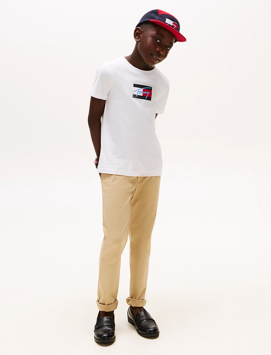 Tommy Hilfiger - TOMMY SCRIPT FLAG PRINT TEE SS - kurzärmelige - white - 2
