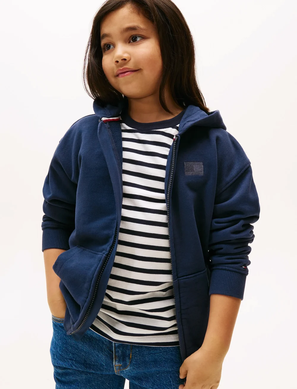 Tommy Hilfiger - TONAL FLAG EMB  ZIP HOODIE - kapuutsiga dressipluusid - dark night navy - 0