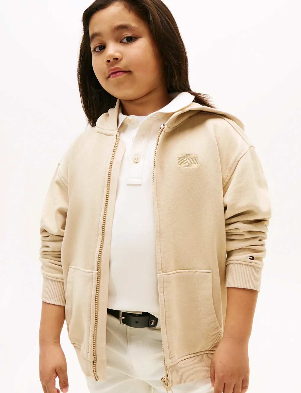 Tommy Hilfiger - TONAL FLAG EMB ZIP HOODIE - huvtröjor - gentle gold - 0