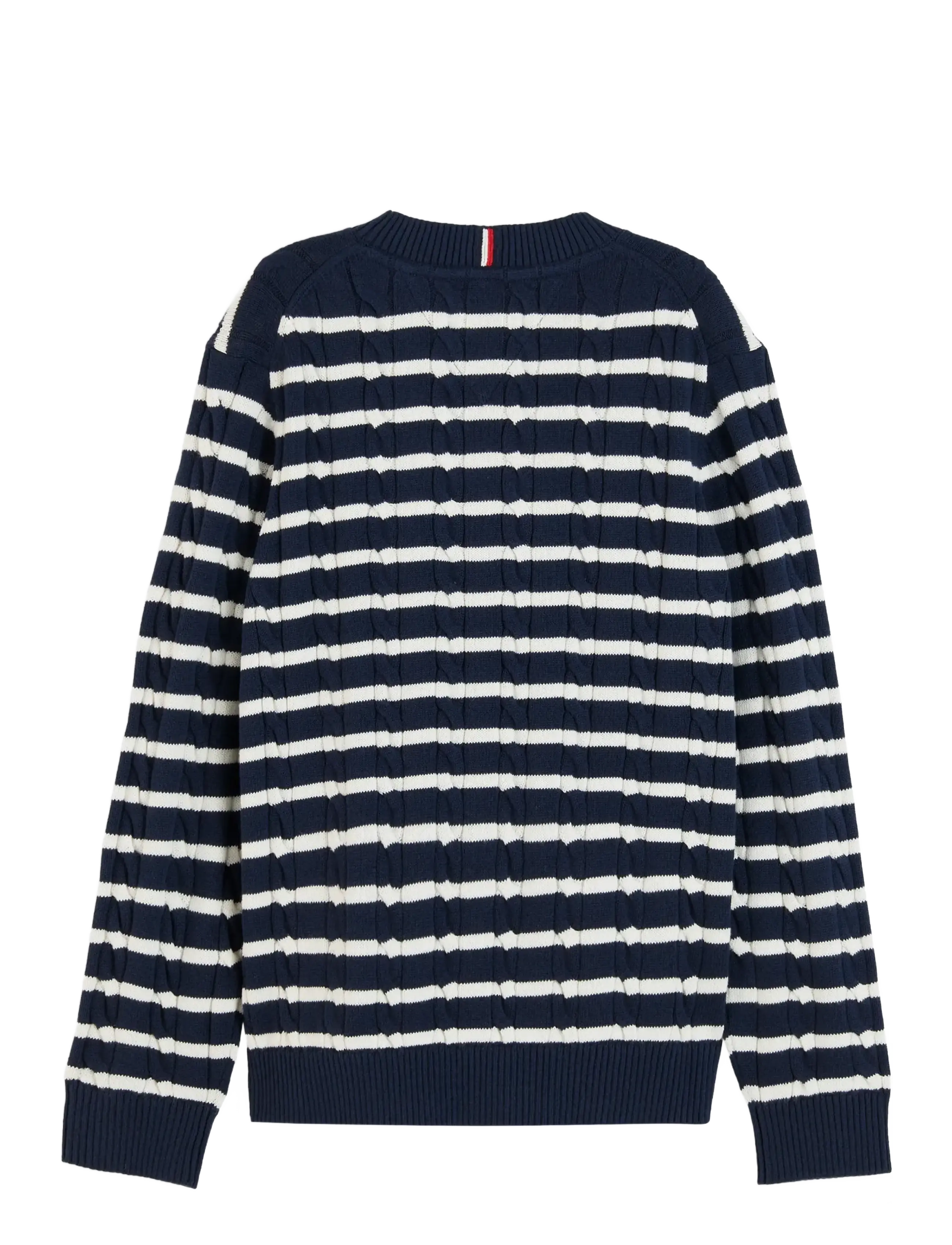 Tommy Hilfiger - COTTON CABLE SWEATER - trøjer - dark blue  ivory petal stripe - 1