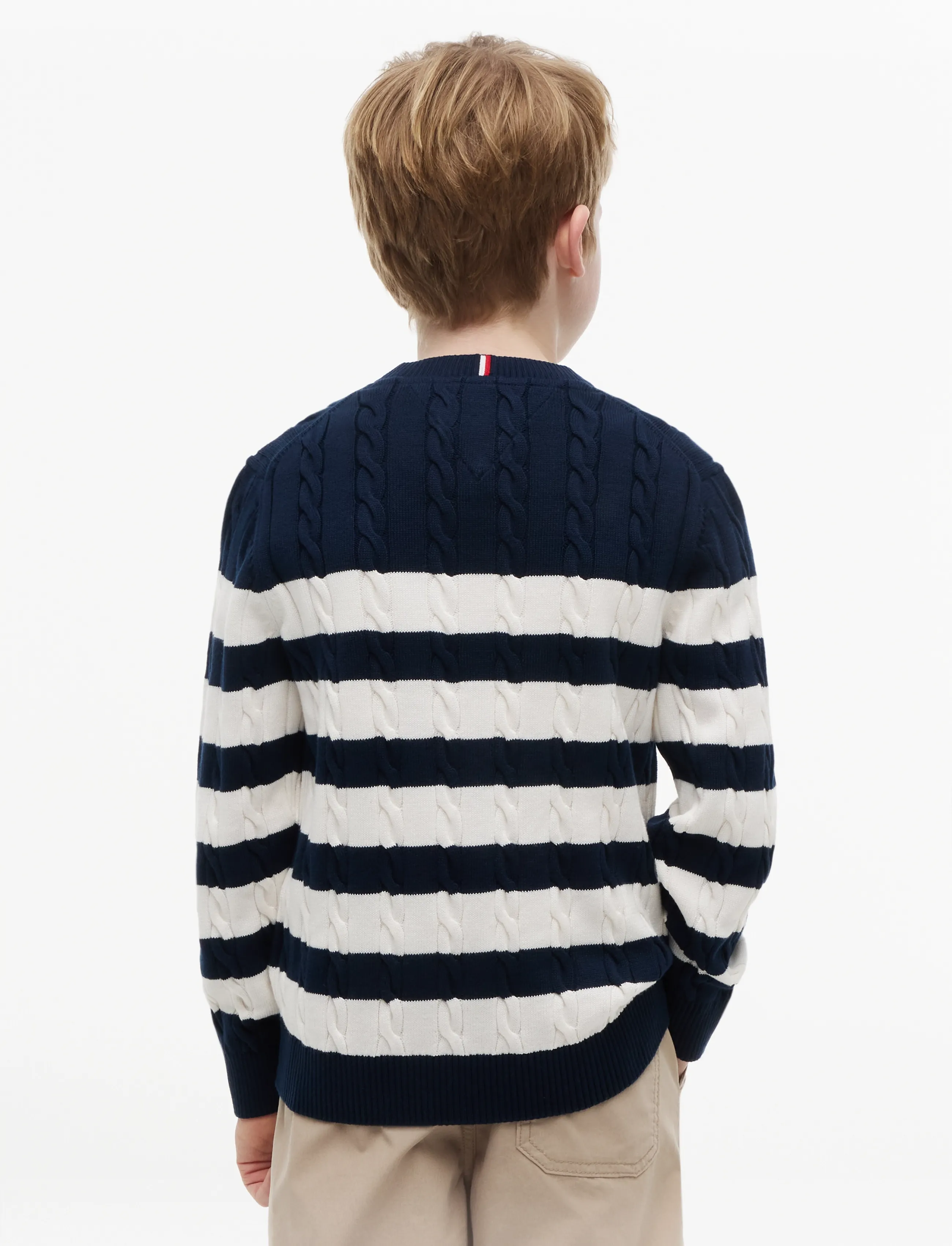 Tommy Hilfiger - COTTON CABLE SWEATER - pullover - dark blue  ivory petal stripe - 2