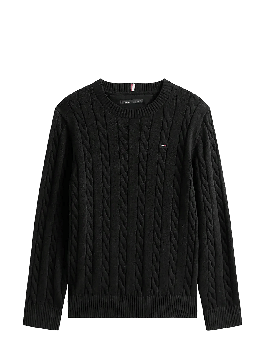 Tommy Hilfiger - COTTON CABLE SWEATER - džemprid - black - 1