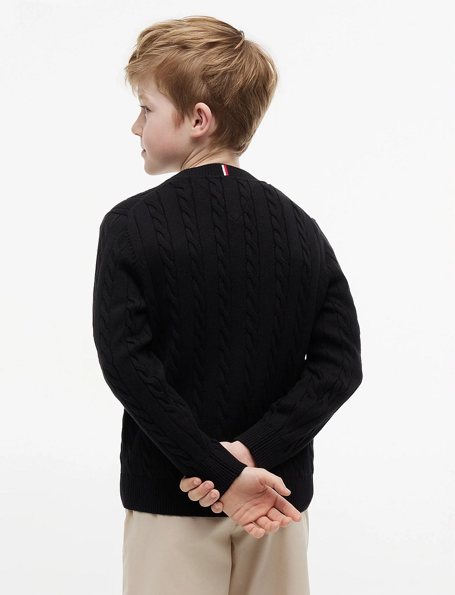 Tommy Hilfiger - COTTON CABLE SWEATER - džemprid - black - 2