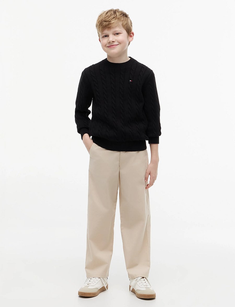 Tommy Hilfiger - COTTON CABLE SWEATER - džemprid - black - 4