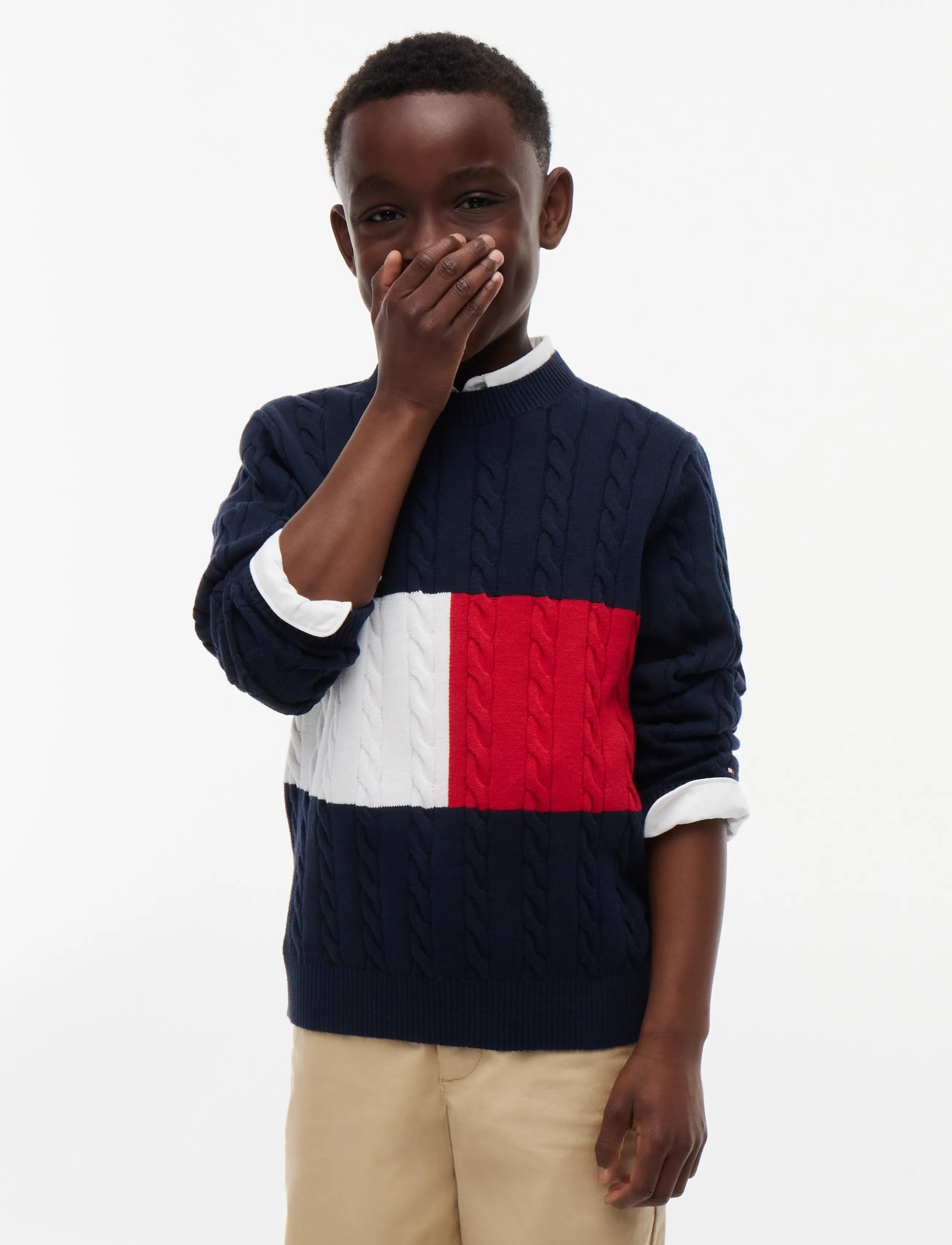 Tommy Hilfiger COTTON CABLE SWEATER - Pullover - BLUE FLAG / navy