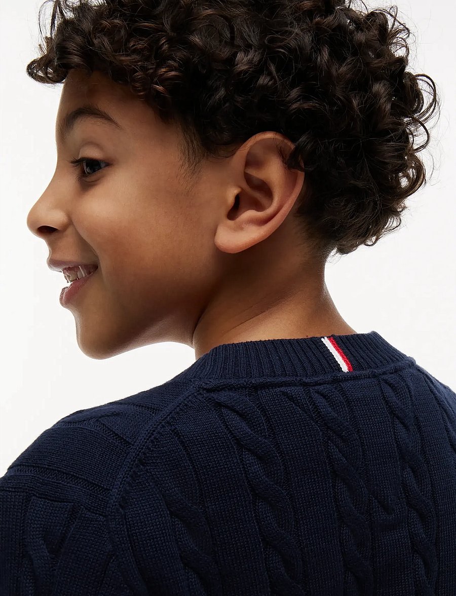 Tommy Hilfiger - COTTON CABLE SWEATER - pullover - dark blue - 3