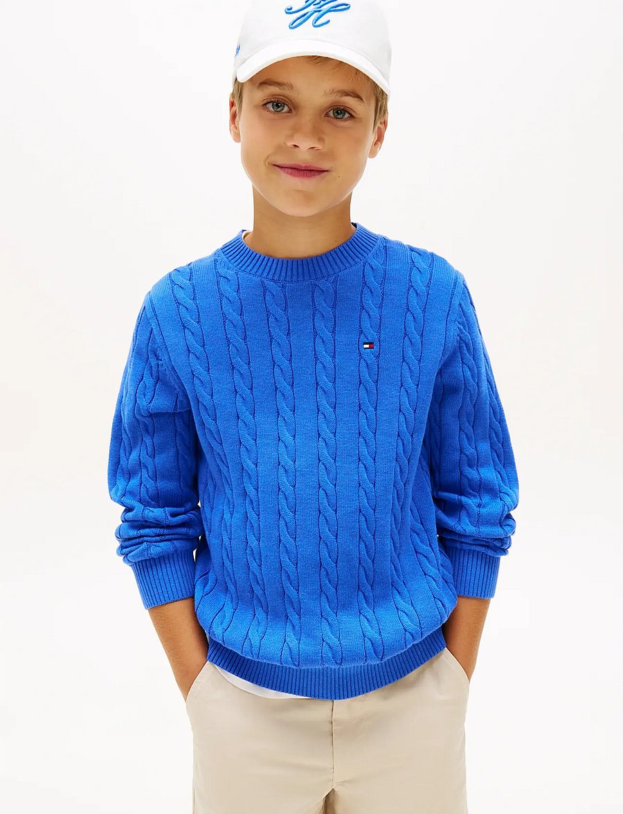 Tommy Hilfiger - COTTON CABLE SWEATER - džemprid - empire blue - 0