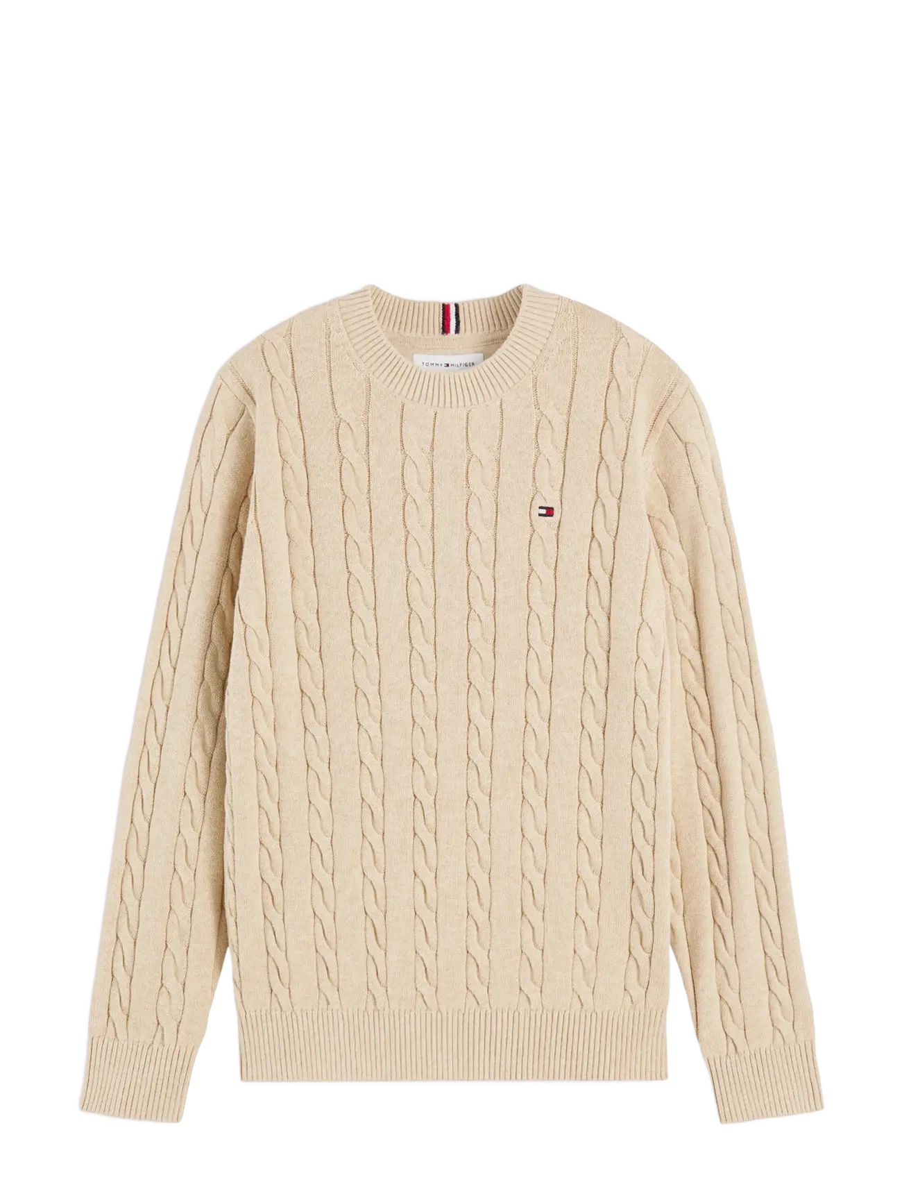 Tommy Hilfiger - COTTON CABLE SWEATER - trøjer - gentle gold htr - 1
