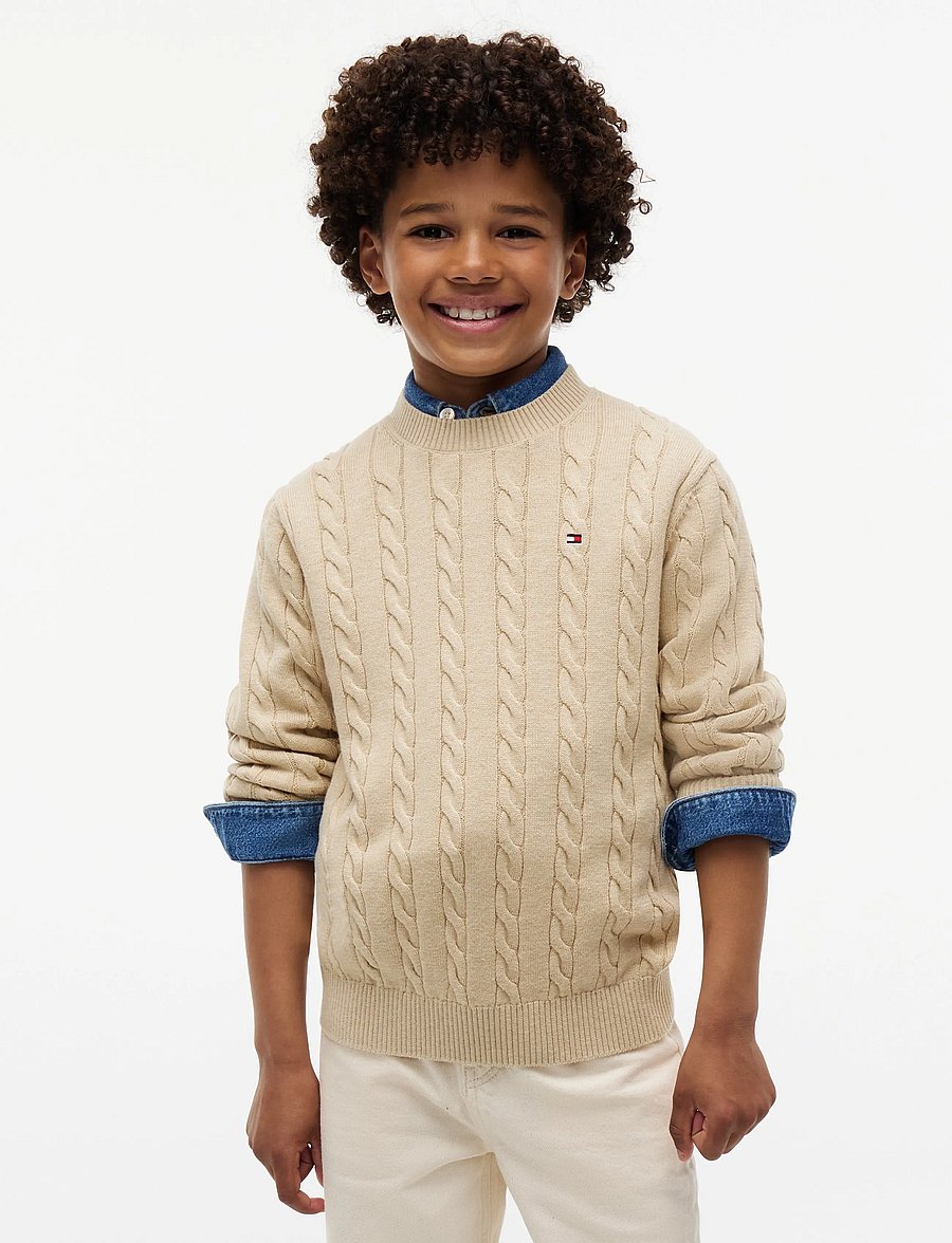 Tommy Hilfiger - COTTON CABLE SWEATER - pullover - gentle gold htr - 0