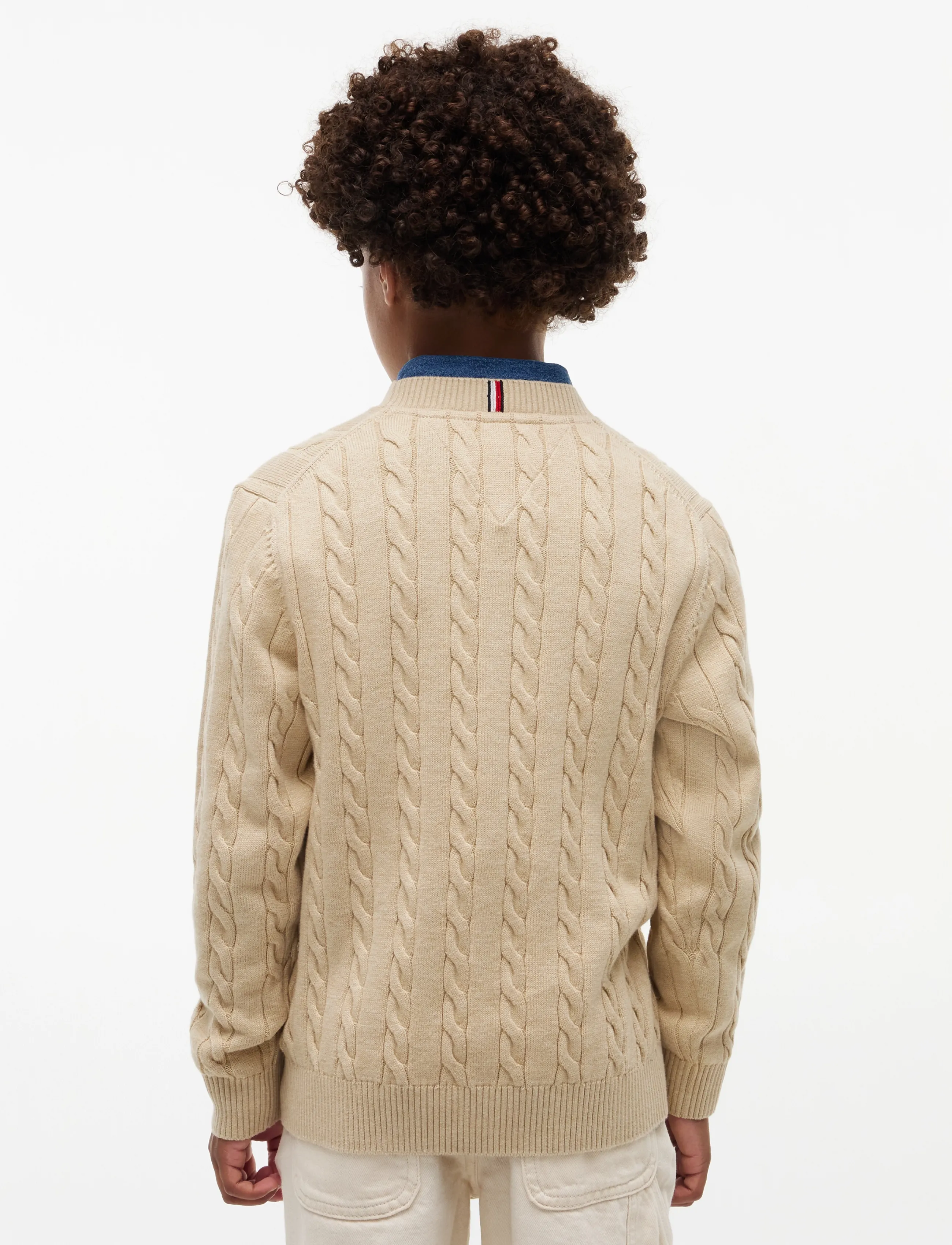Tommy Hilfiger - COTTON CABLE SWEATER - trøjer - gentle gold htr - 2
