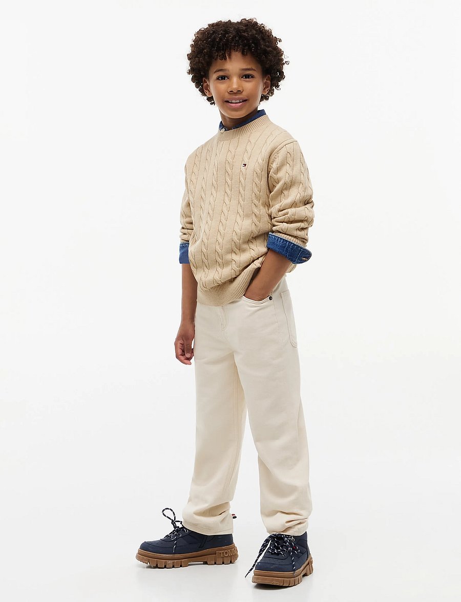 Tommy Hilfiger - COTTON CABLE SWEATER - pullover - gentle gold htr - 4