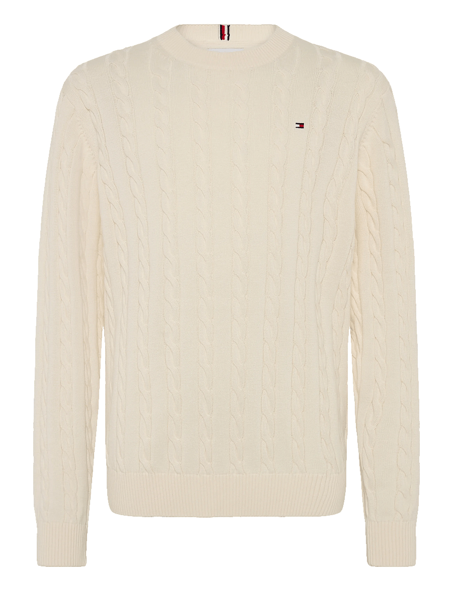 Tommy Hilfiger - COTTON CABLE SWEATER - pullover - ivory petal - 0