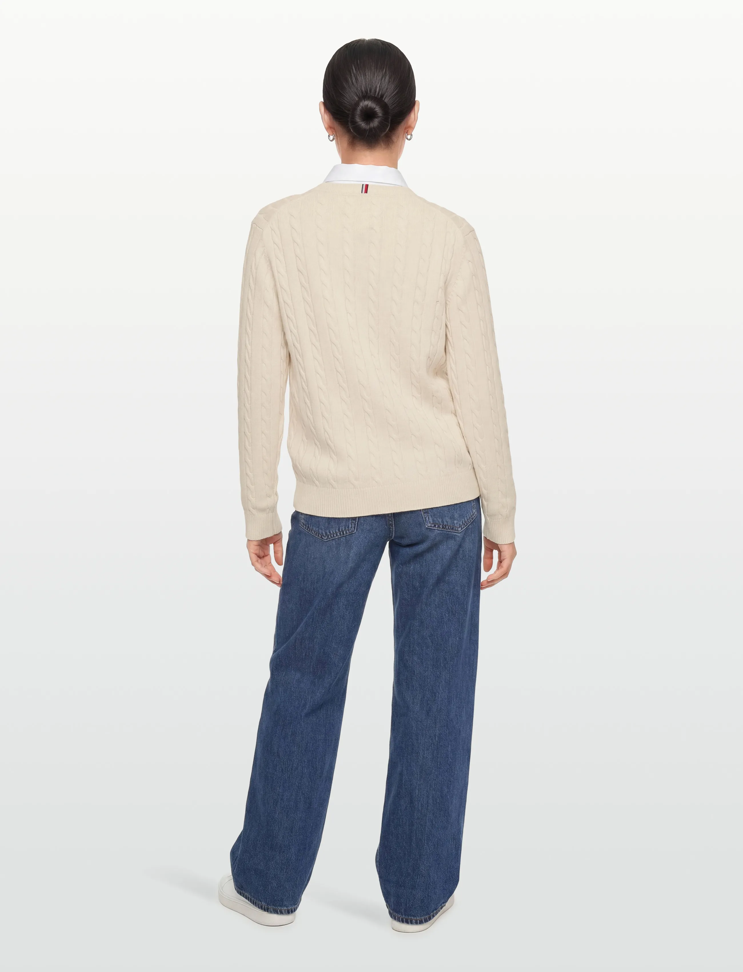 Tommy Hilfiger - COTTON CABLE SWEATER - pullover - ivory petal - 4