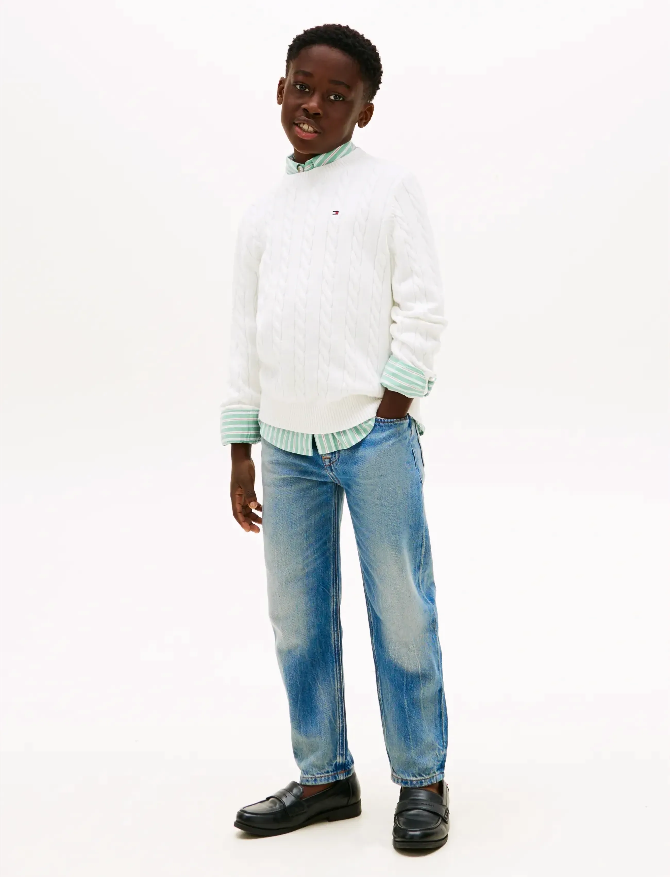 Tommy Hilfiger - COTTON CABLE SWEATER - pullover - ivory silk - 3