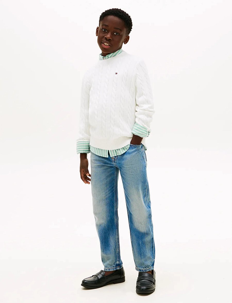 Tommy Hilfiger - COTTON CABLE SWEATER - pullover - ivory silk - 3