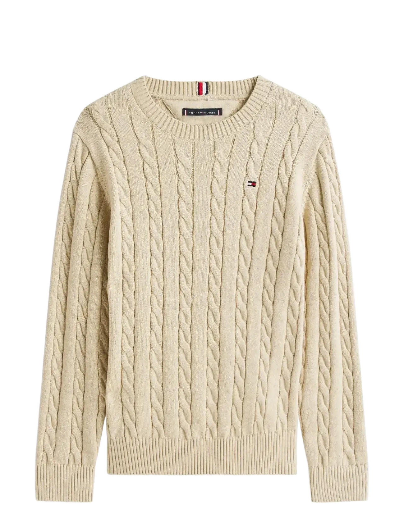 Tommy Hilfiger - COTTON CABLE SWEATER - trøjer - malted milk heather - 1