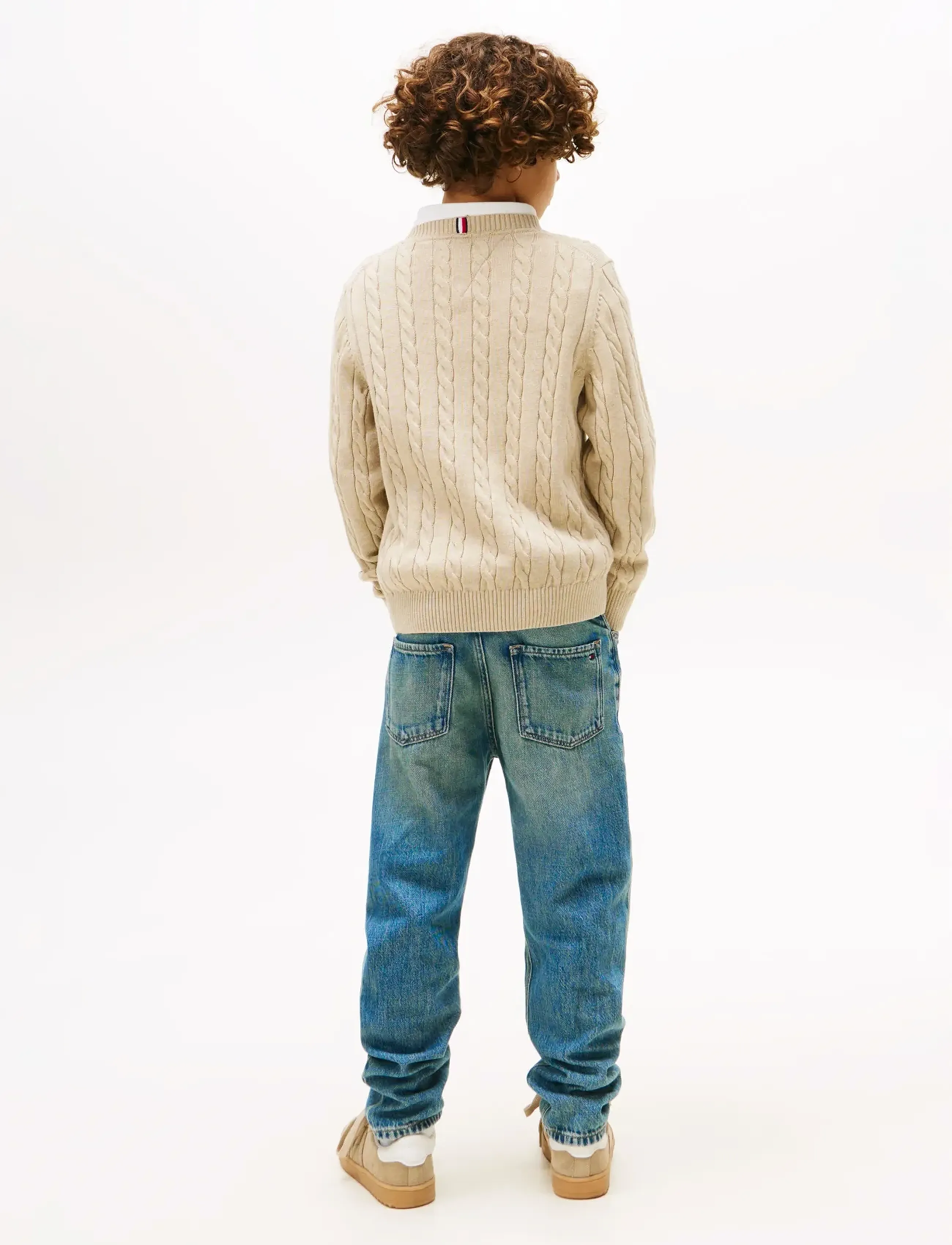 Tommy Hilfiger - COTTON CABLE SWEATER - trøjer - malted milk heather - 3