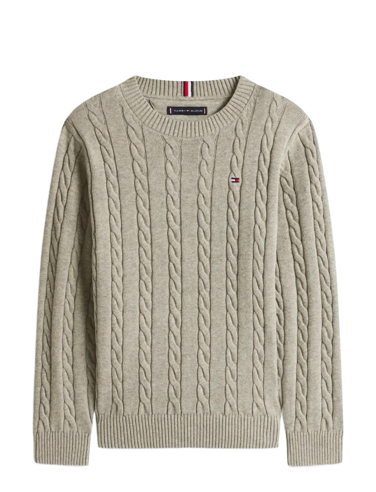 Tommy Hilfiger COTTON CABLE SWEATER - Tommy Hilfiger - MID GREY HEATHER / grey