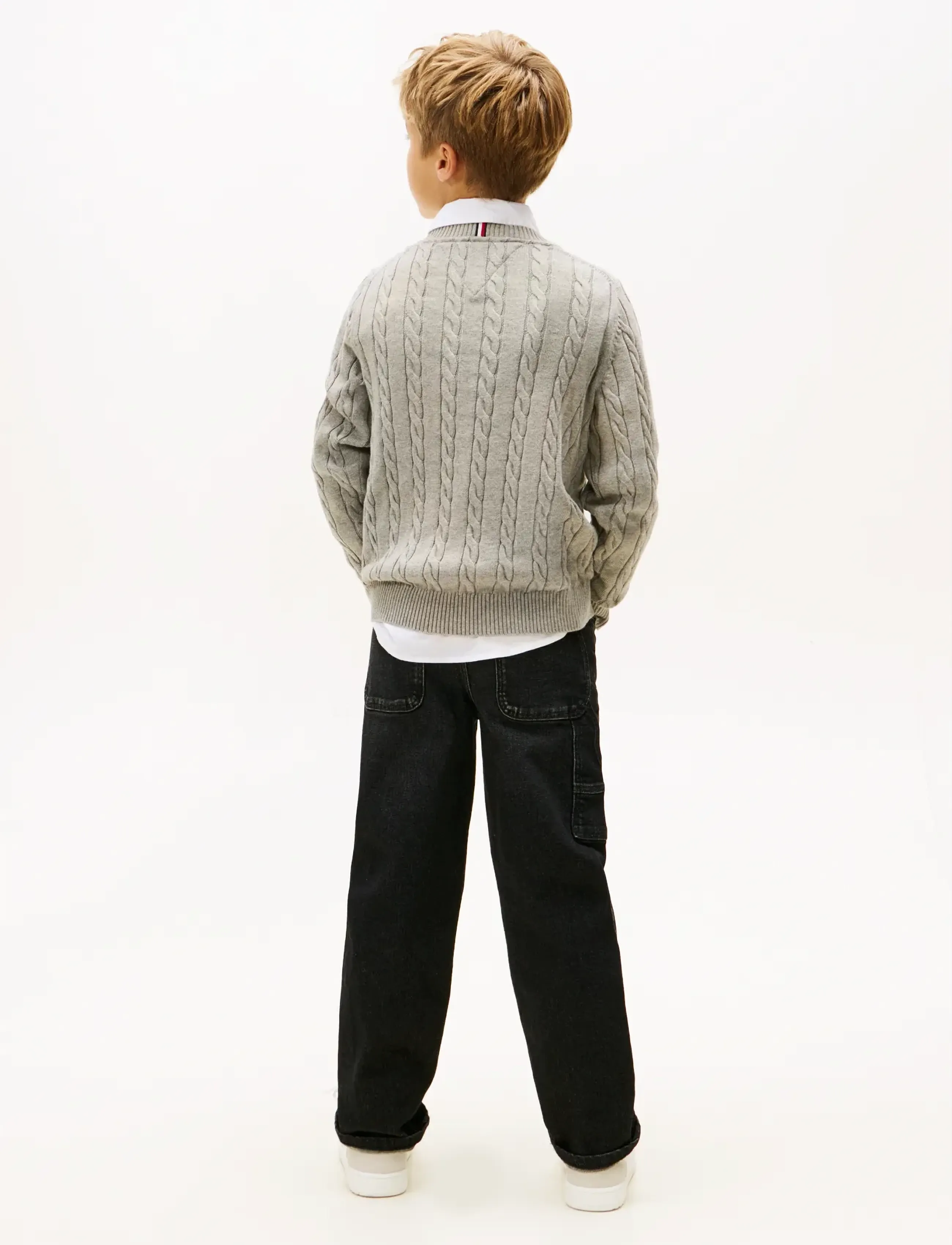 Tommy Hilfiger - COTTON CABLE SWEATER - trøjer - mid grey heather - 3