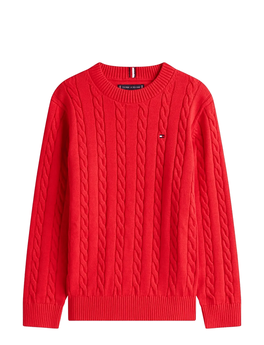 Tommy Hilfiger - COTTON CABLE SWEATER - trøjer - rapid red - 1