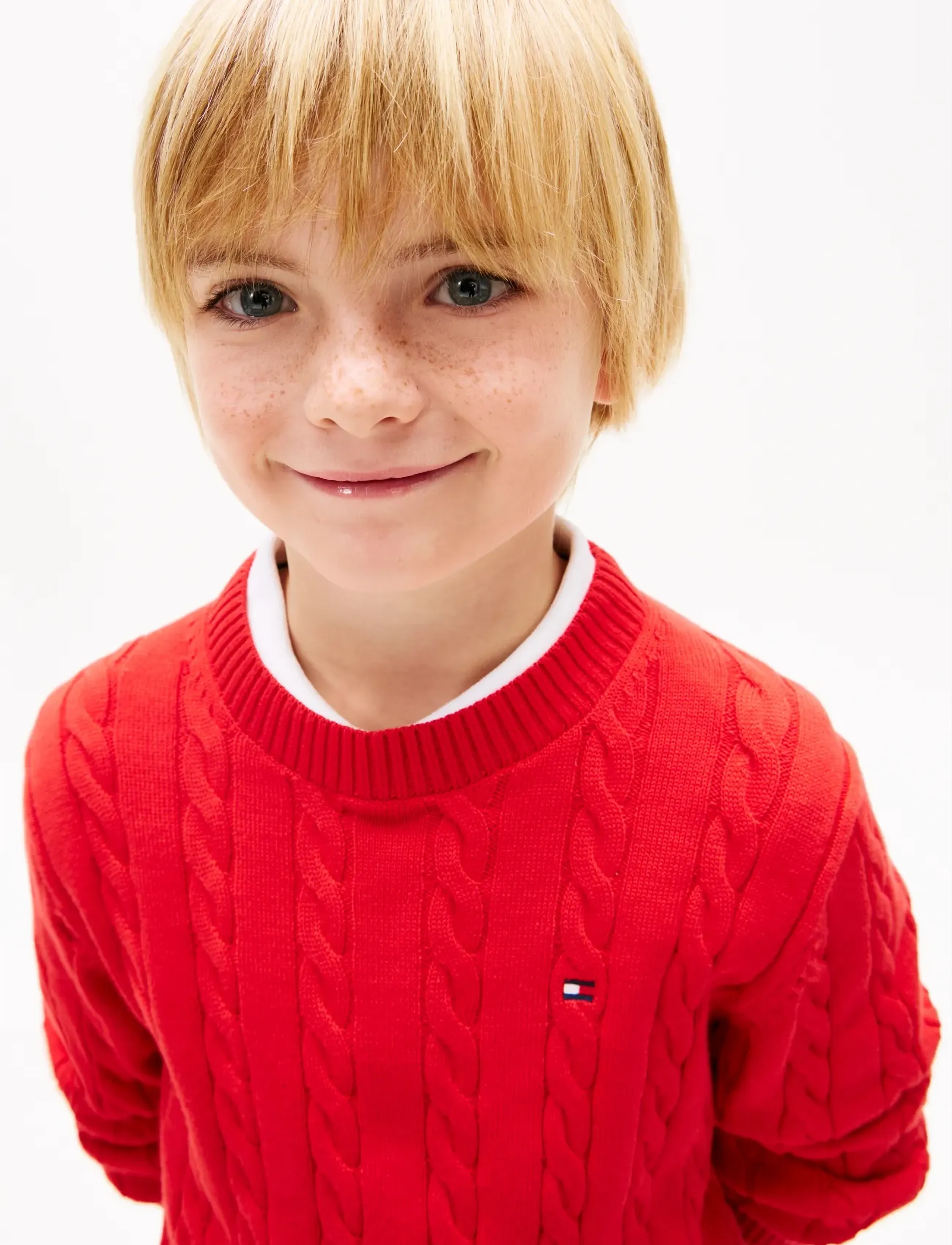 Tommy Hilfiger - COTTON CABLE SWEATER - stickade tröjor - rapid red - 4