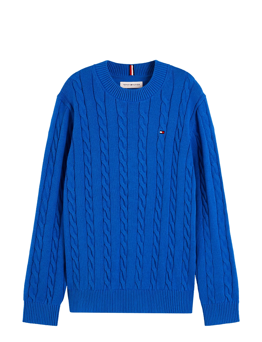 Tommy Hilfiger - COTTON CABLE SWEATER - stickade tröjor - vibrant blue - 1