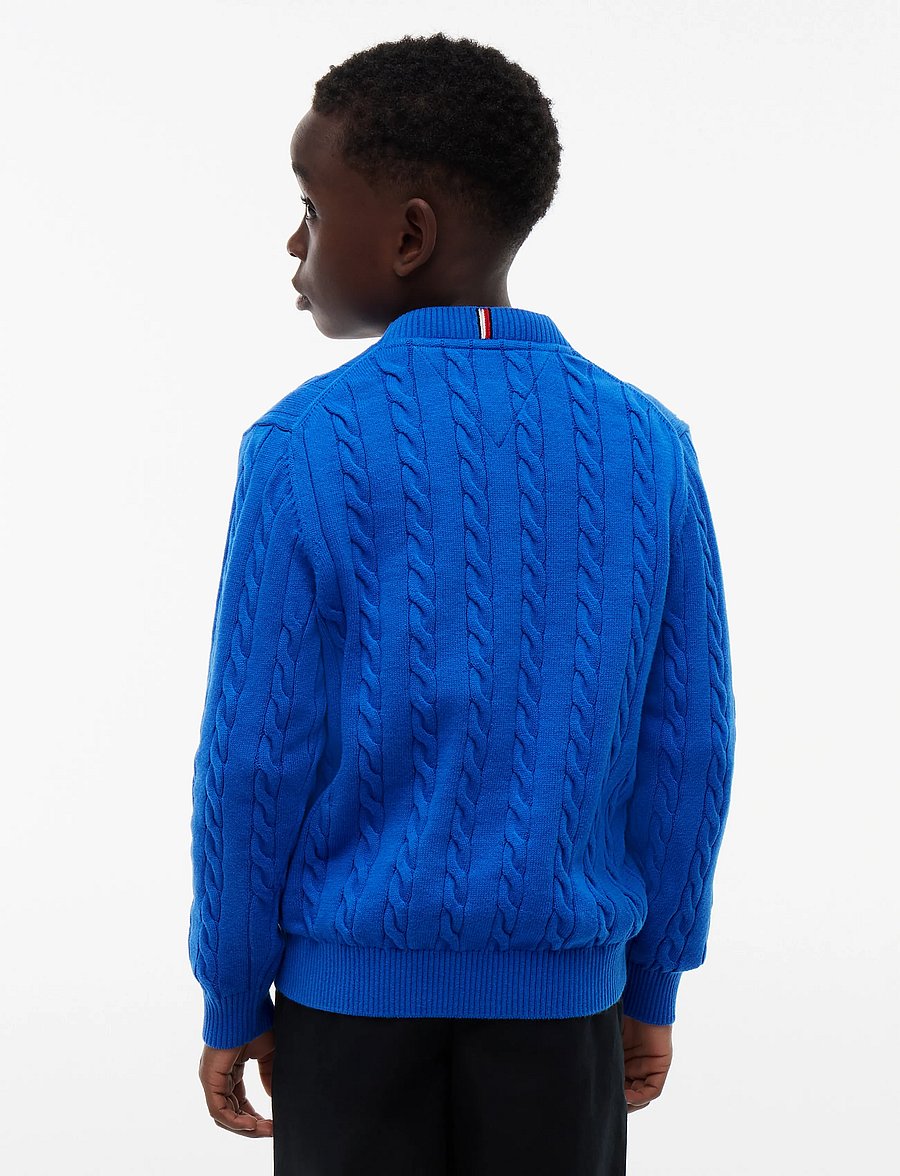 Tommy Hilfiger - COTTON CABLE SWEATER - stickade tröjor - vibrant blue - 2