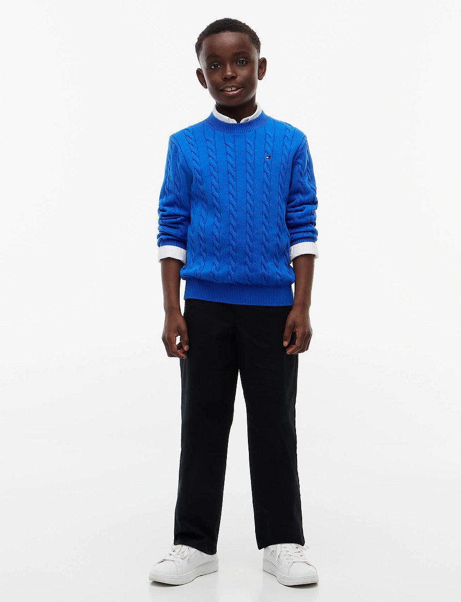 Tommy Hilfiger - COTTON CABLE SWEATER - stickade tröjor - vibrant blue - 4