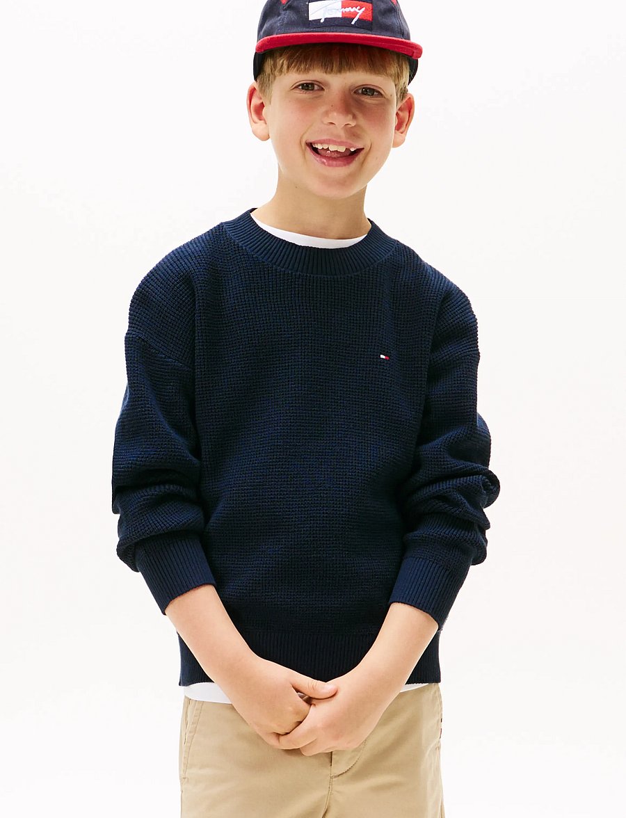 Tommy Hilfiger - COTTON TEXTURE SWEATER - džemperiai - dark night navy - 3