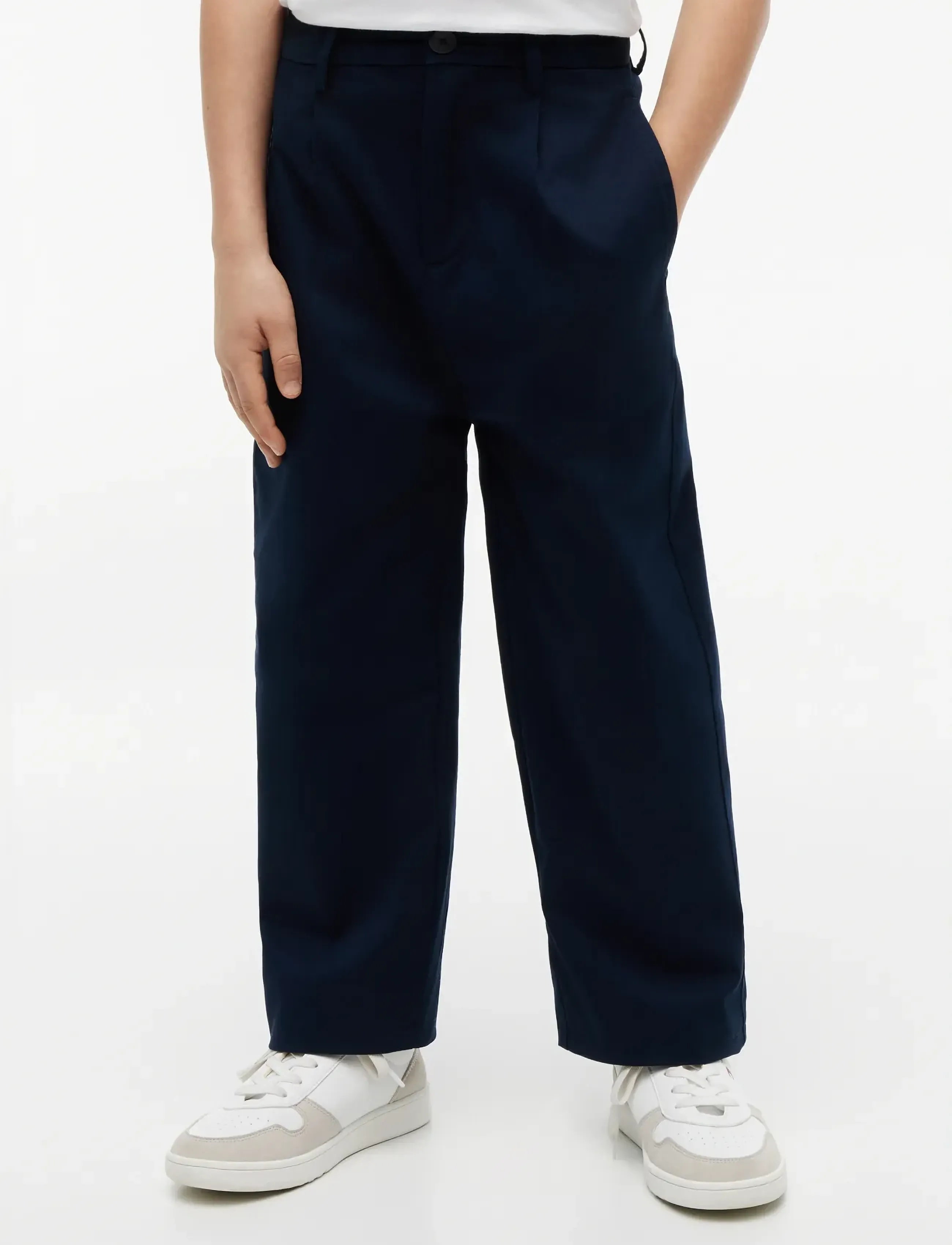 Tommy Hilfiger Baggy Pleated Chino Pant, 176, Unterteile, Marineblau - Chinos, Kinder