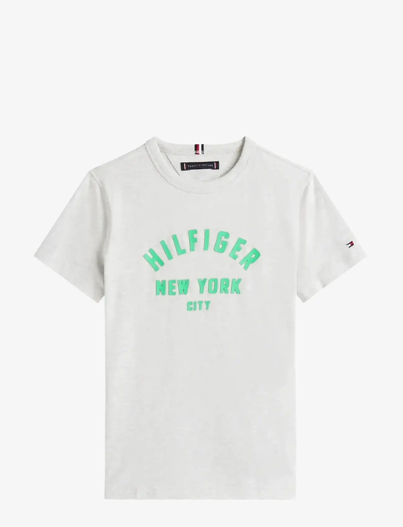 Tommy Hilfiger - CURVED HILFIGER GRAPHIC TEE SS - lühikeste varrukatega t-särgid - grey heather - 1