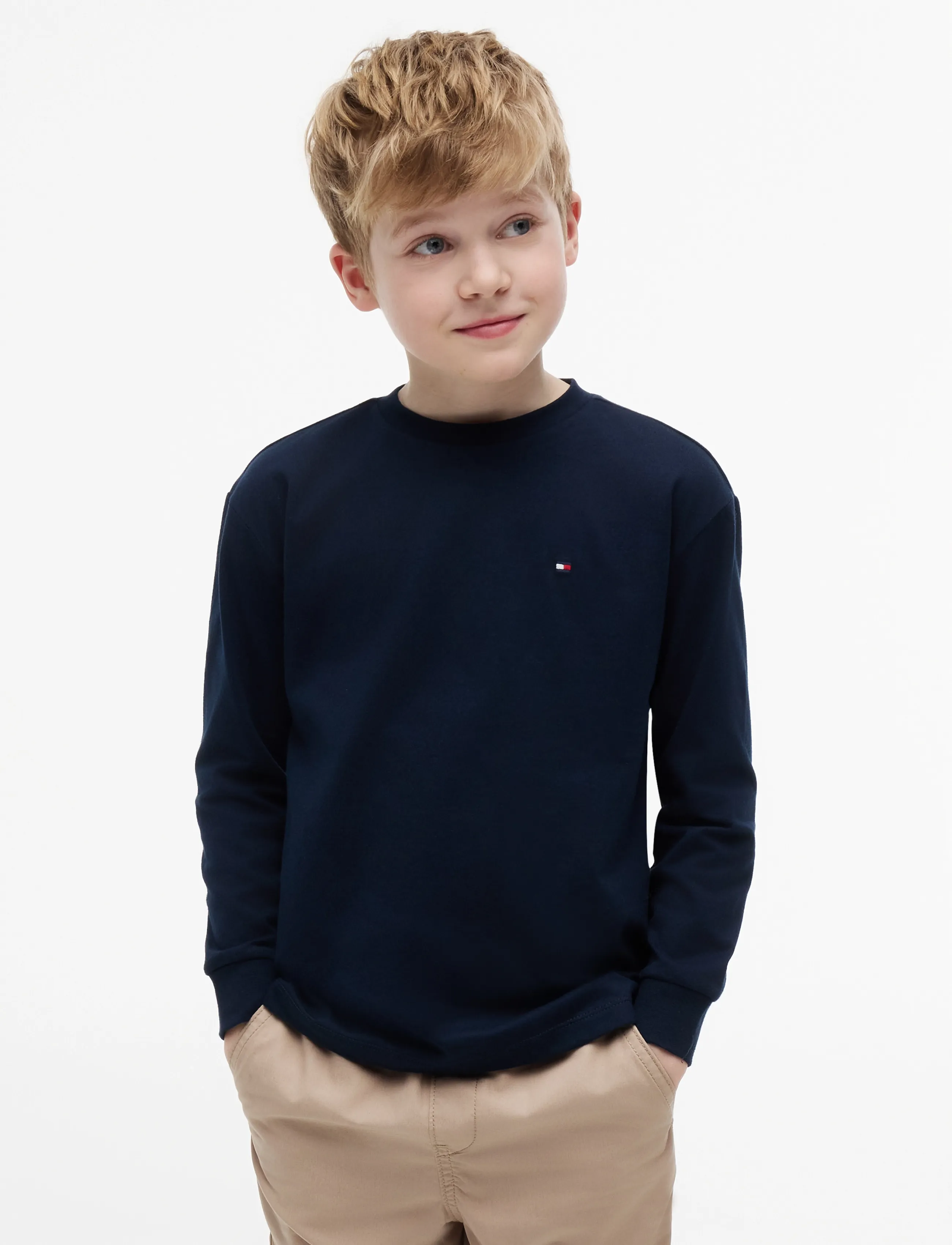 Tommy Hilfiger ESSENTIAL T-SHIRT LS - Oberteile & T-Shirts - DARK BLUE / navy