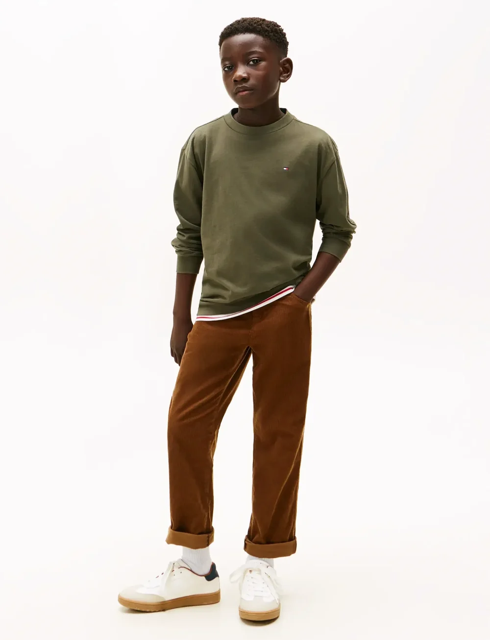 Tommy Hilfiger - ESSENTIAL T-SHIRT LS - stickade tröjor - pewter green - 2