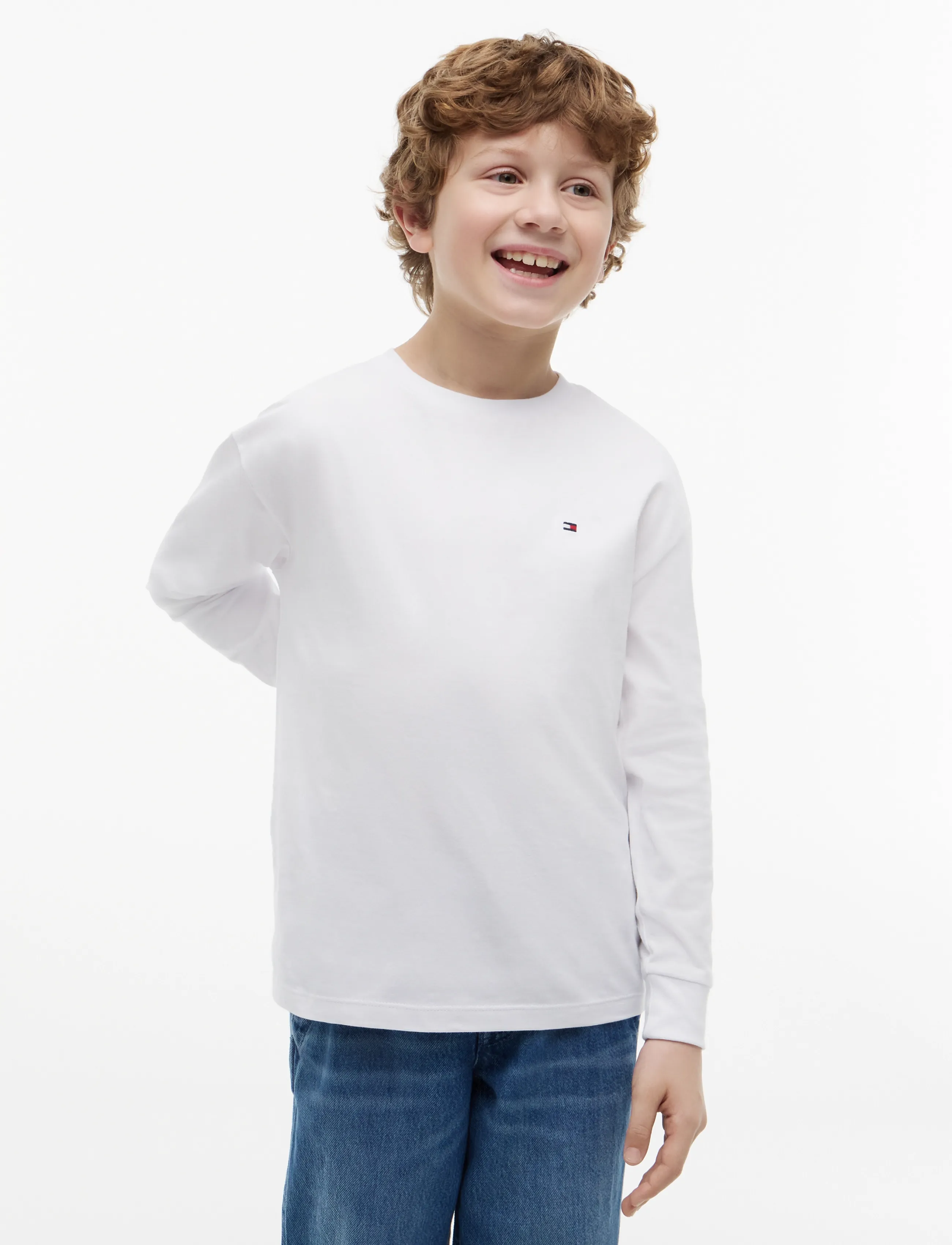 Tommy Hilfiger ESSENTIAL T-SHIRT LS - Oberteile & T-Shirts - WHITE / white