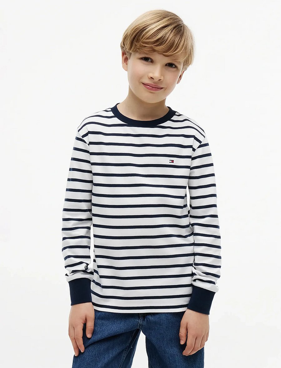 Tommy Hilfiger - STRIPE T-SHIRT LS - langærmede t-shirts - navy stripe - 0