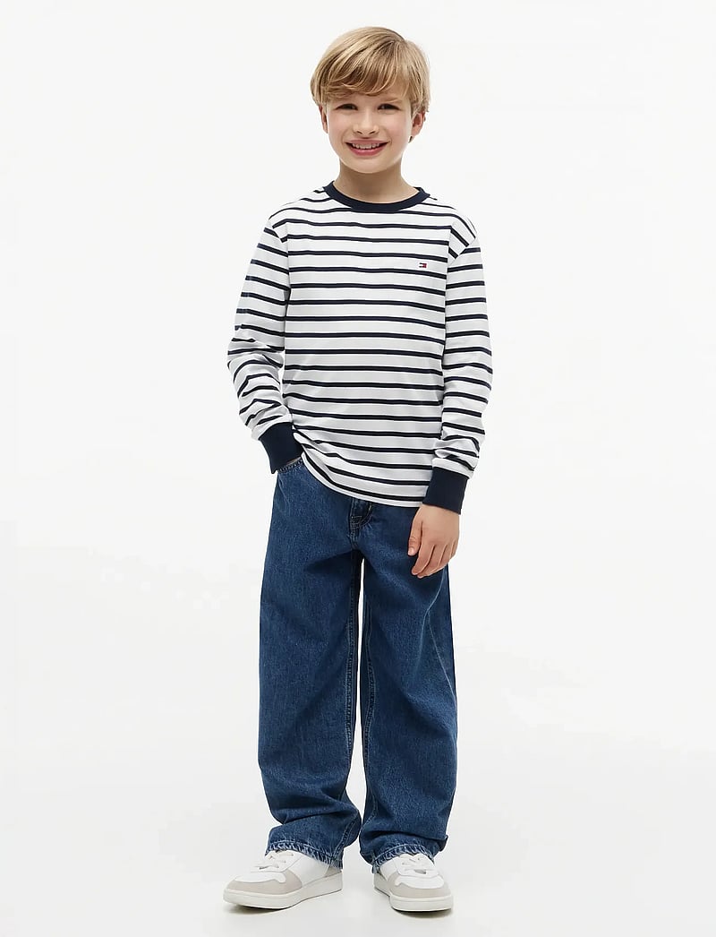 Tommy Hilfiger - STRIPE T-SHIRT LS - long-sleeved t-shirts - navy stripe - 4