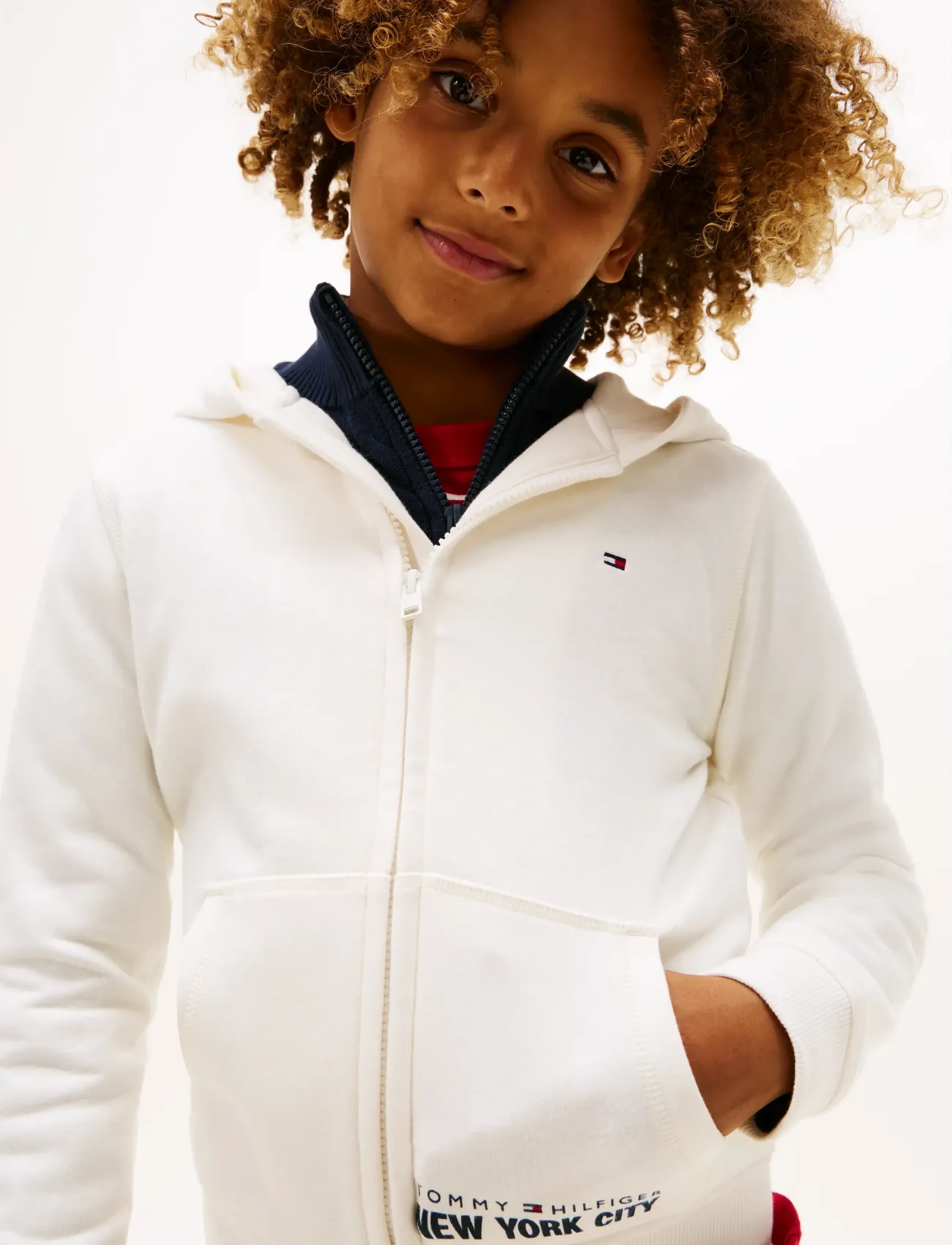 Tommy Hilfiger - NYC PRINT ZIPTHROUGH HOODIE - ivory silk - 4