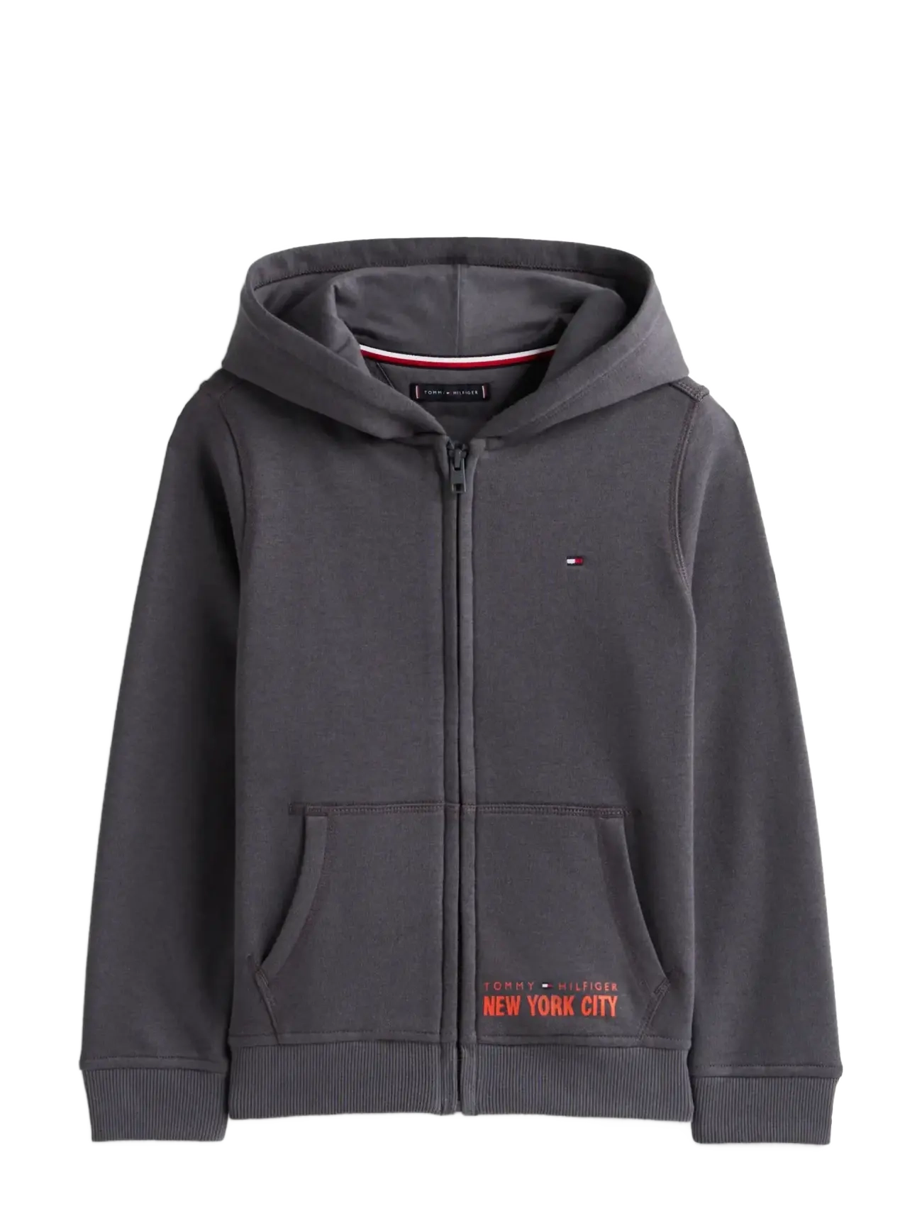 Tommy Hilfiger NYC PRINT ZIPTHROUGH HOODIE - Kläder - WASHED BLACK / grey