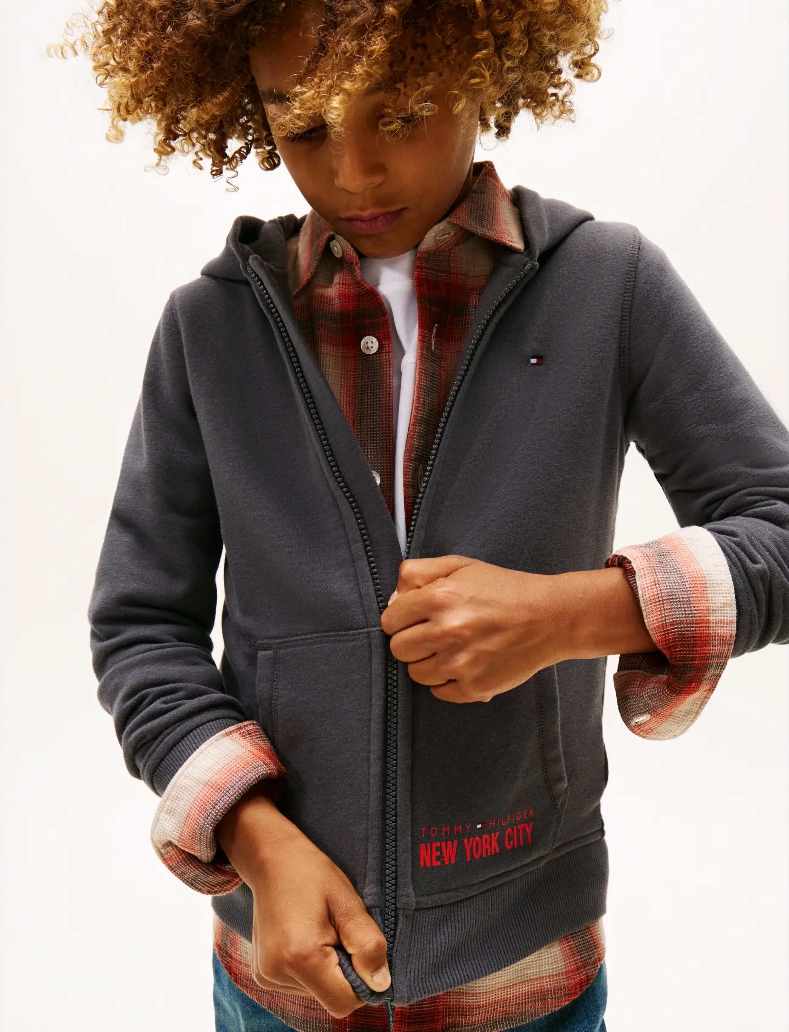 Tommy Hilfiger - NYC PRINT ZIPTHROUGH HOODIE - washed black - 4