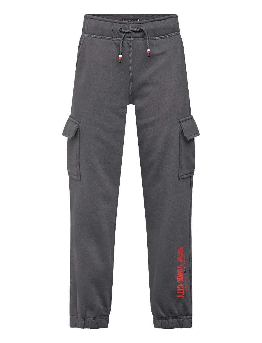 Tommy Hilfiger - NYC PRINT CARGO SWEATPANTS - cargobyxor - washed black - 1